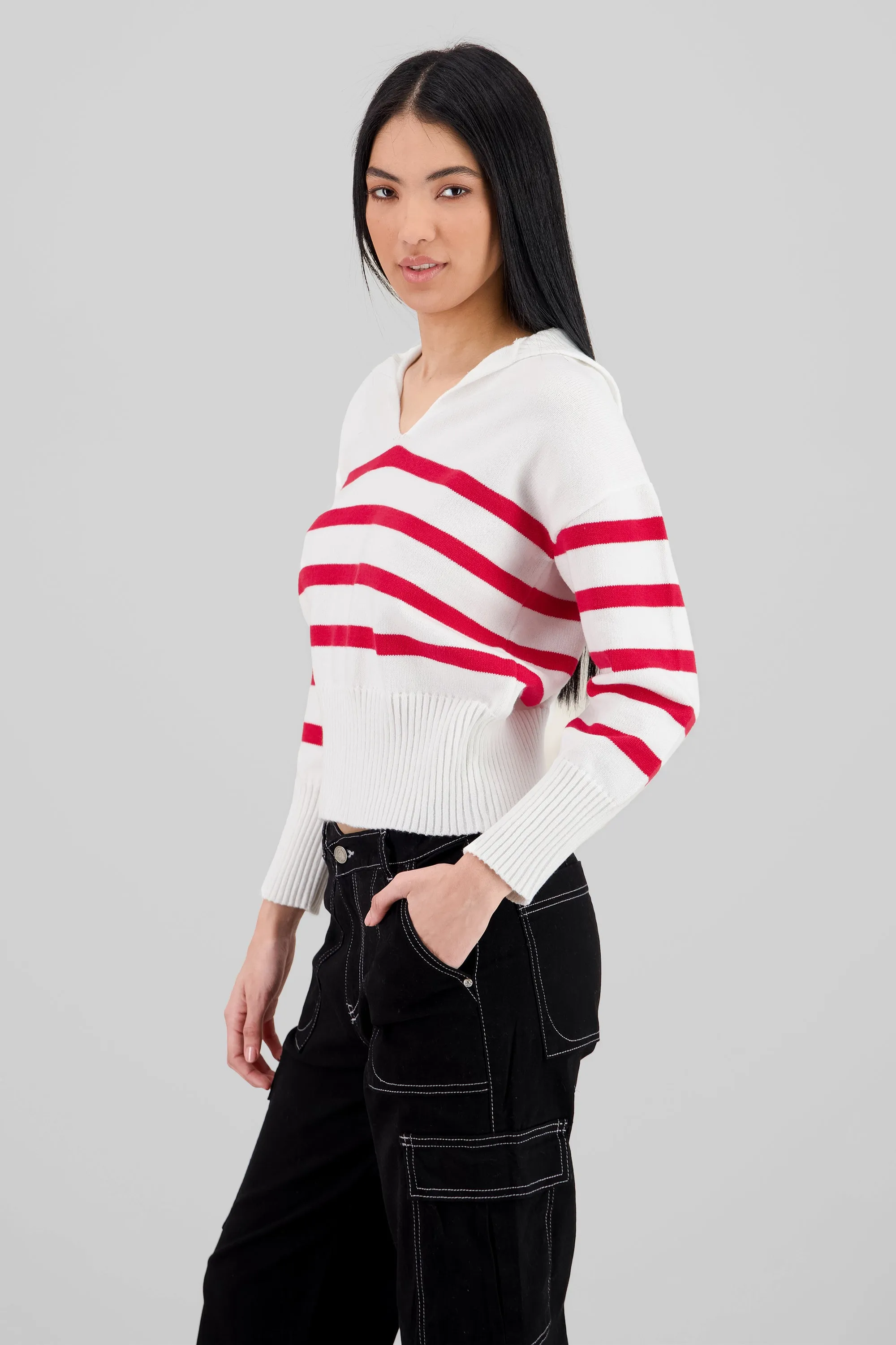 Suéter cuello polo rayas sold by Shasa product image thumbnail 3