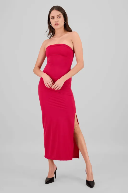 Vestido tubo bandeau liso sold by Shasa