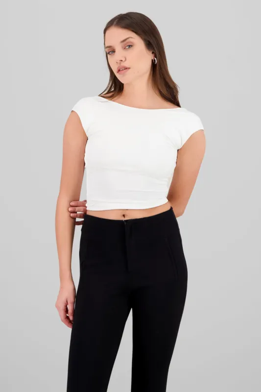 Top manga corta escote espalda sold by Shasa