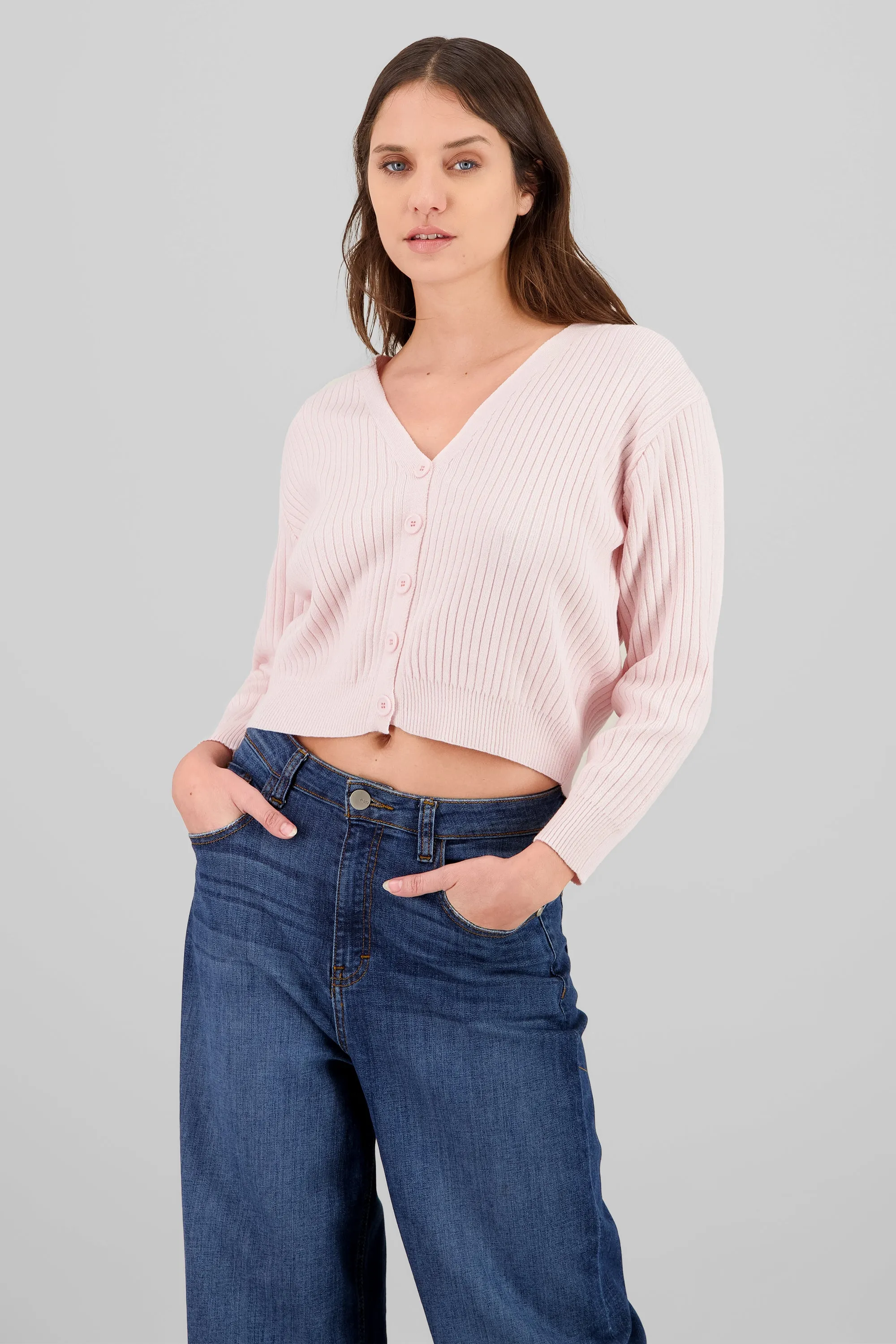 Cárdigan tejido acanalado botones sold by Shasa