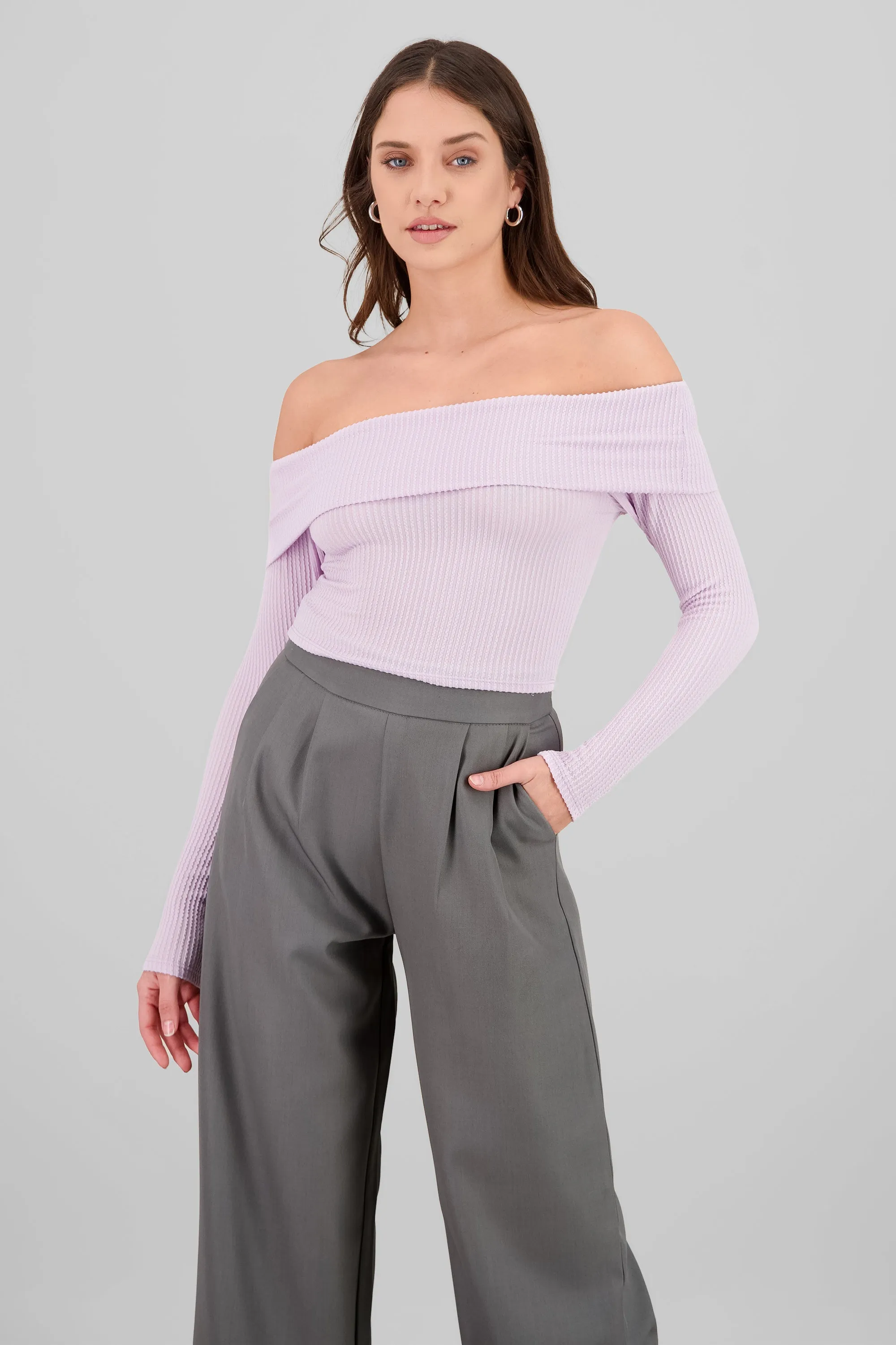 Top Sin Hombros Textura Rib sold by Shasa