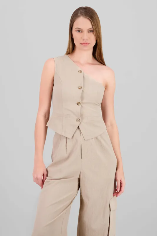 Chaleco asimetrico sold by Shasa