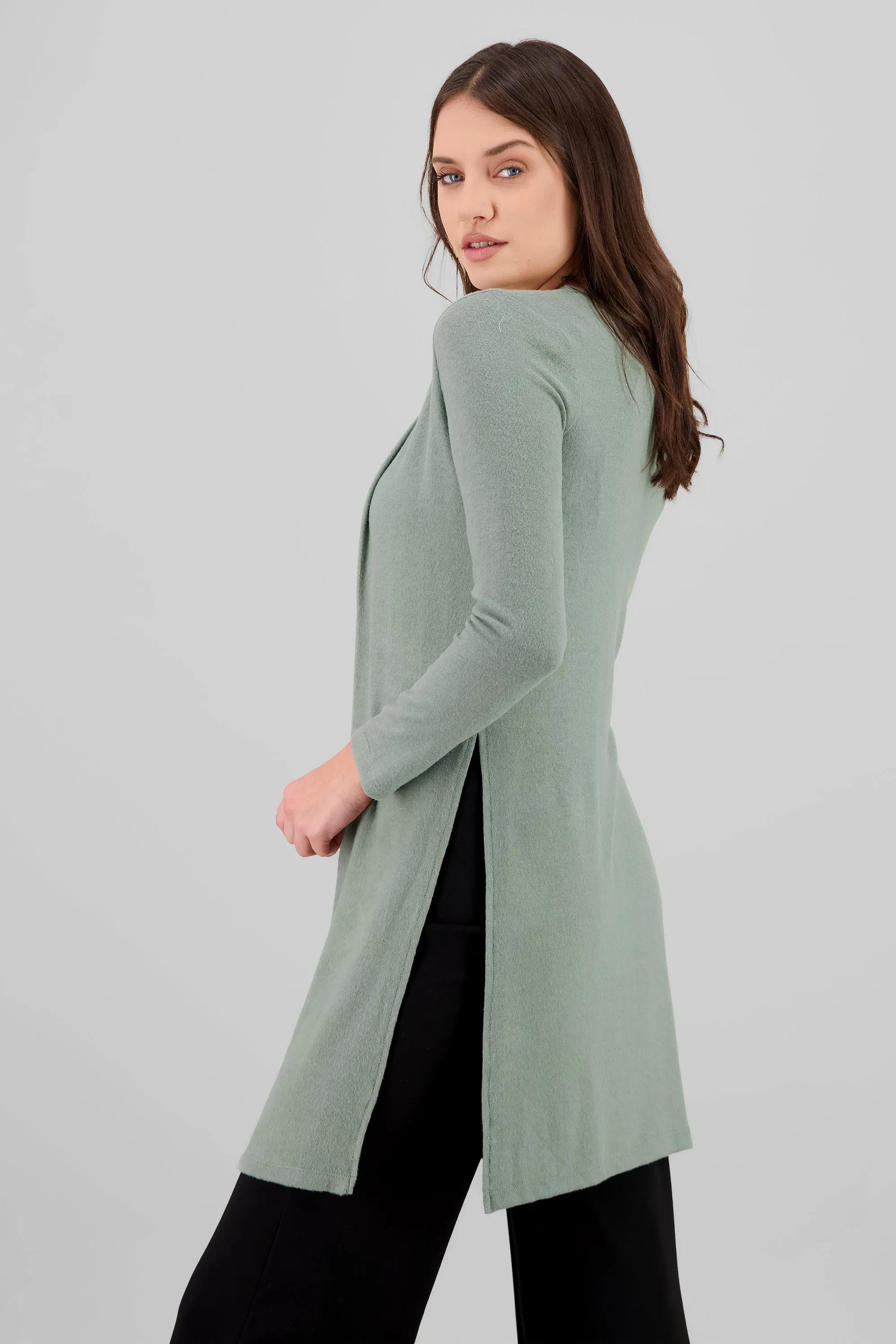 Cardigan largo manga larga tacto suave sold by Shasa product image thumbnail 3