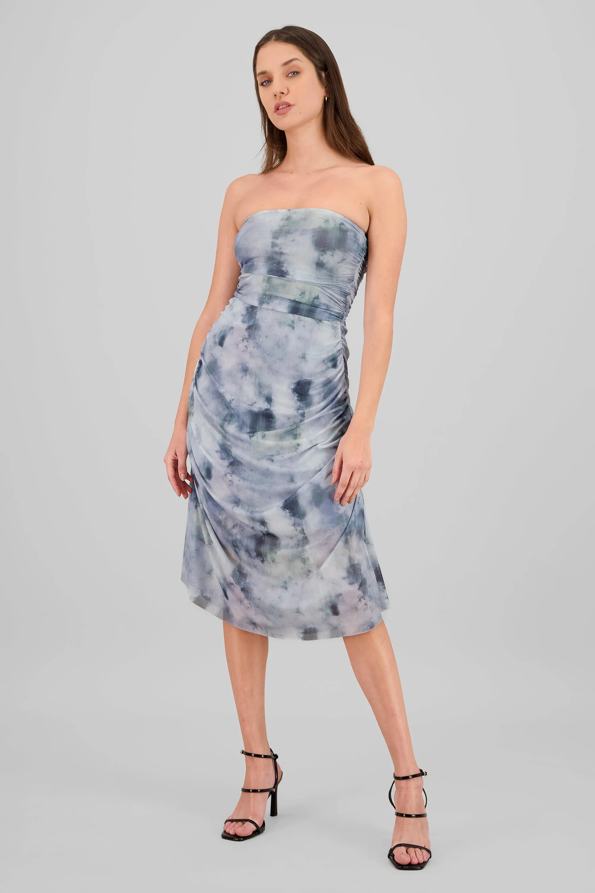 Vestido midi mesh brillos sold by Shasa