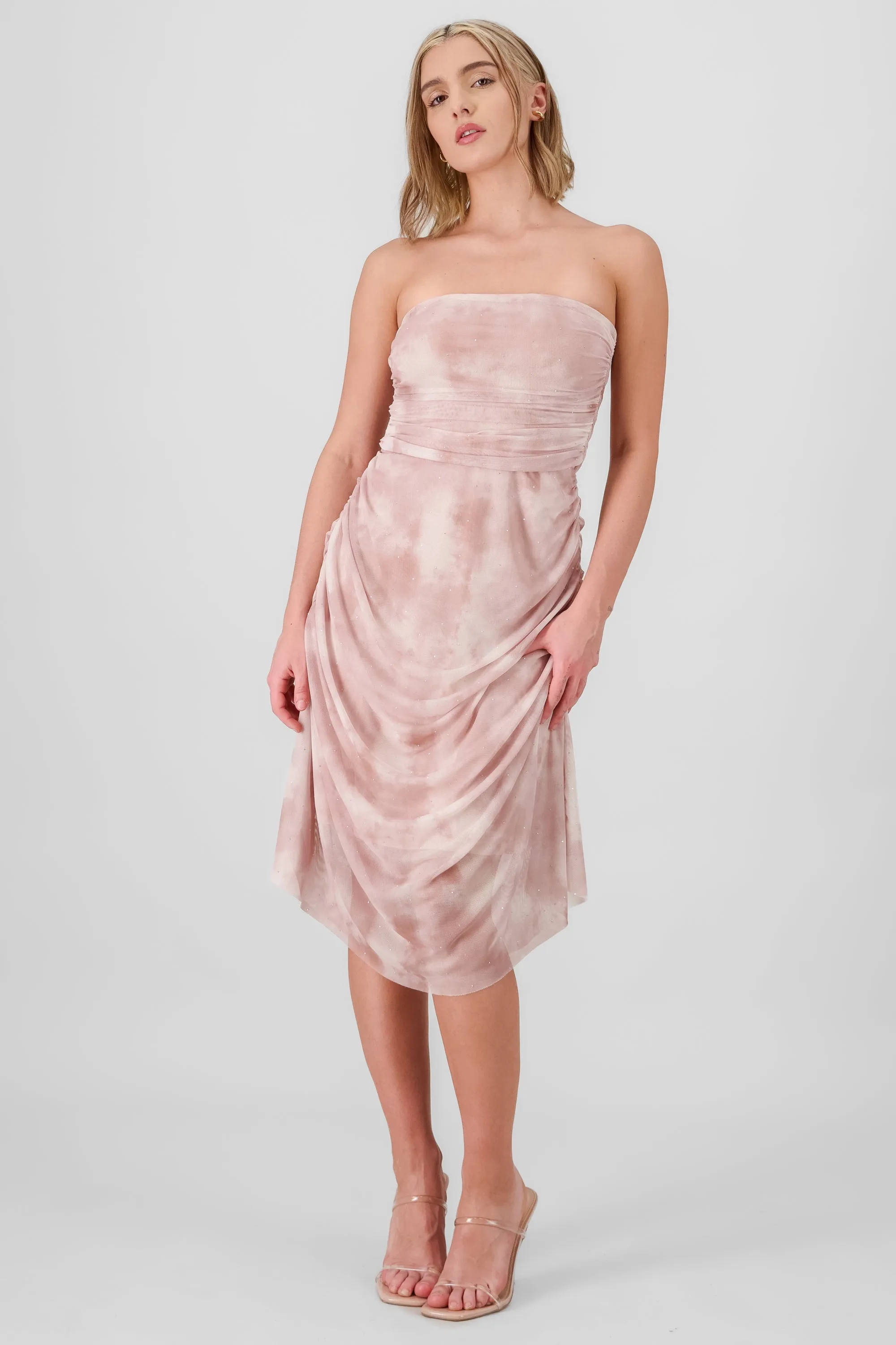 Vestido midi mesh brillos sold by Shasa