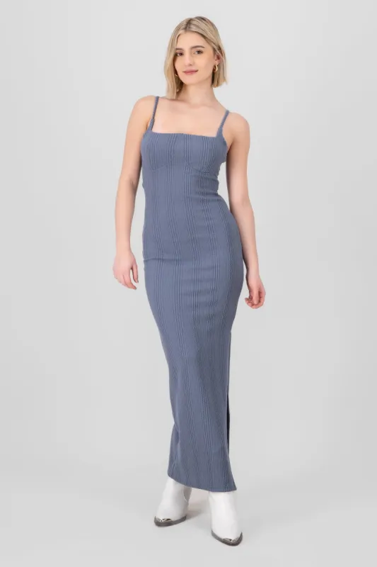 Vestido maxi textura sold by Shasa