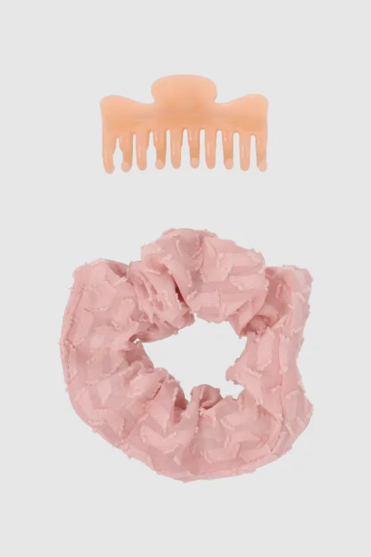 Set 2 piezas scrunchie textura pinza sold by Shasa