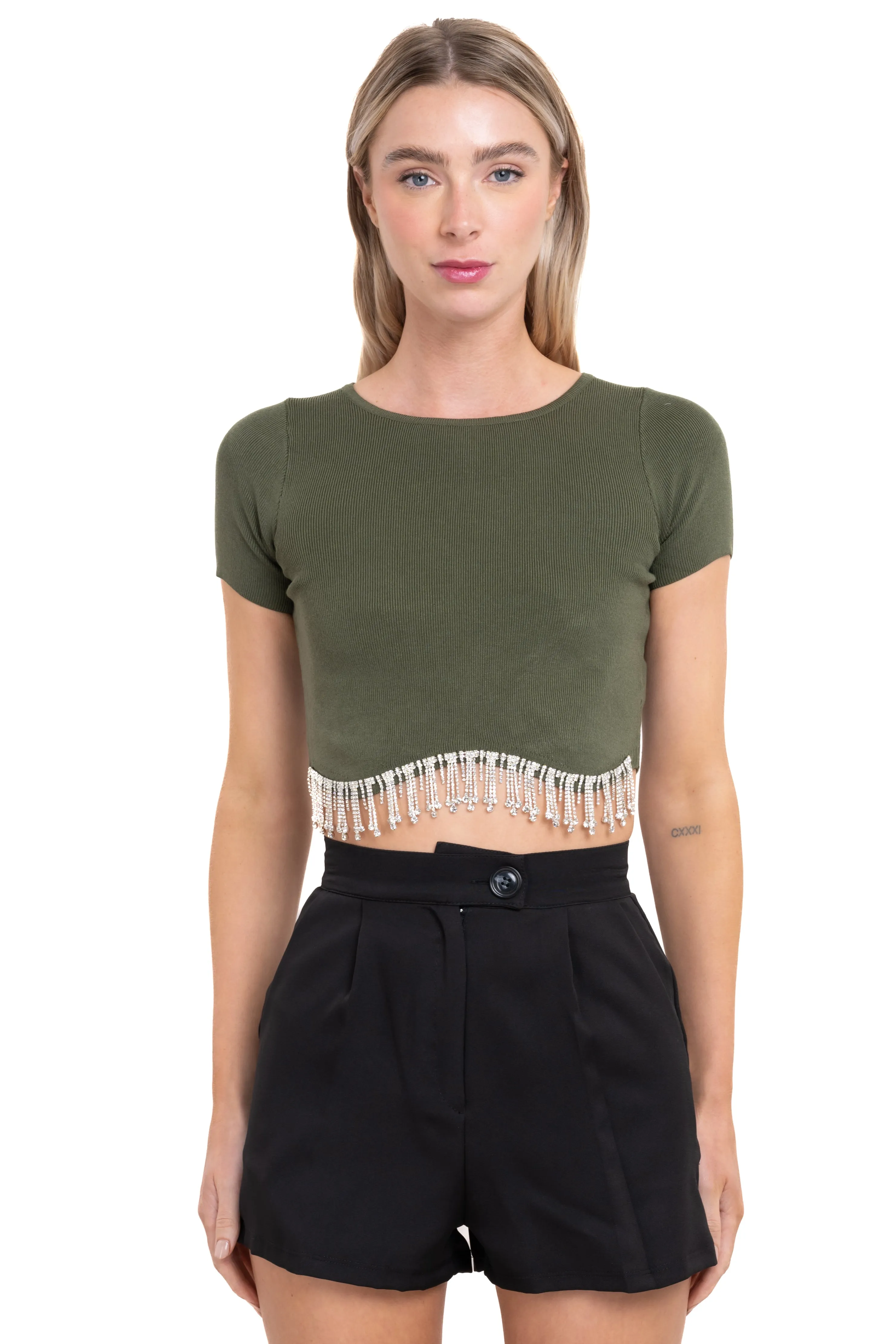 Top manga corta detalle brillos sold by Shasa product image thumbnail 2