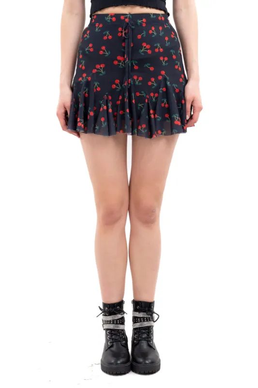 Falda mini mesh cerezas sold by Shasa