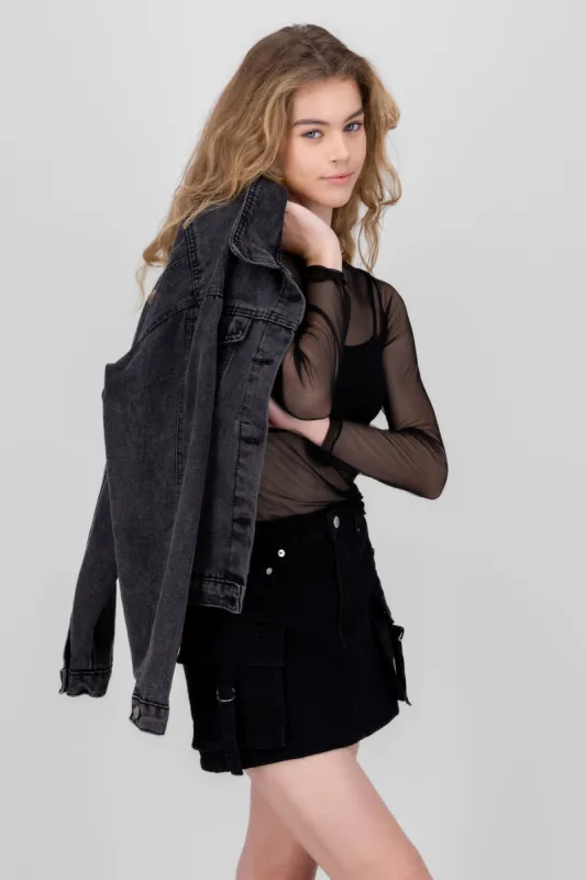 Top manga larga mesh sold by Shasa