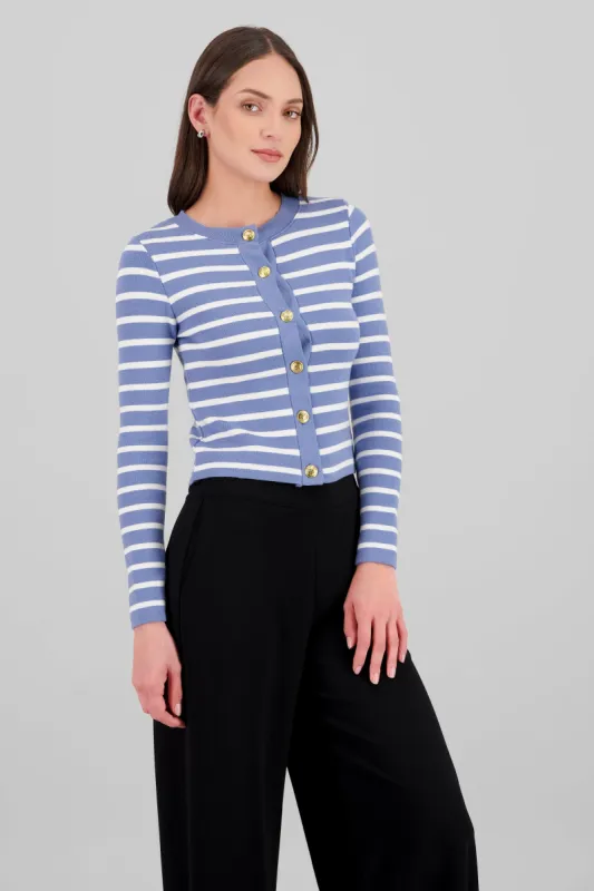 Cardigan rayas viscosa con boton Hypsters sold by Shasa