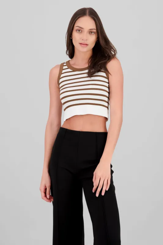 Crop Top De Rayas Sin Manga sold by Shasa