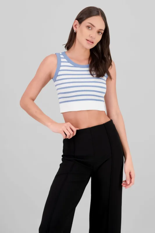 Crop Top De Rayas Sin Manga sold by Shasa