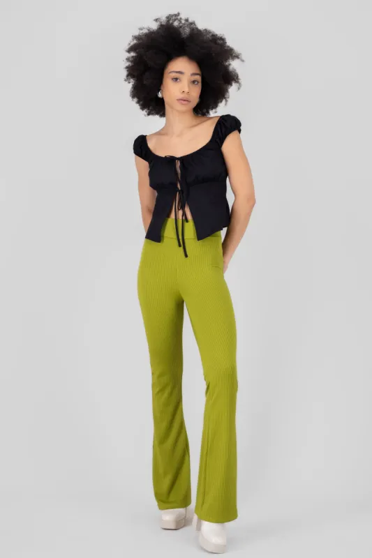 Pantalon flare rib sold by Shasa