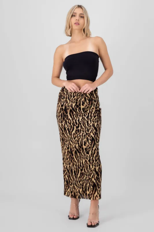 Falda midi estampado leopardo sold by Shasa