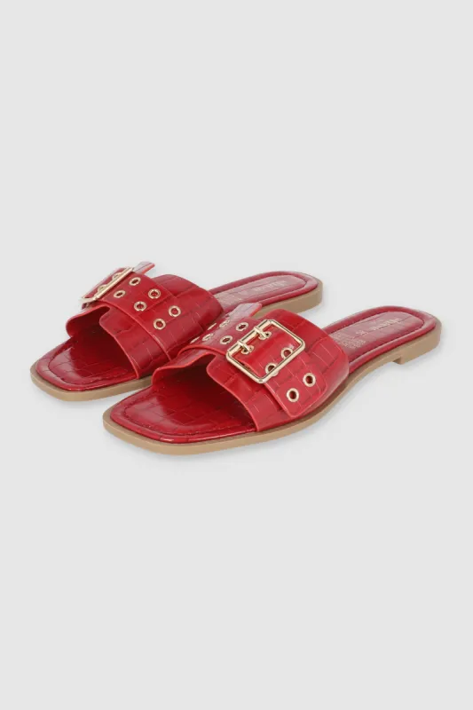 Sandalia tira ancha hebilla eyelets sold by Shasa