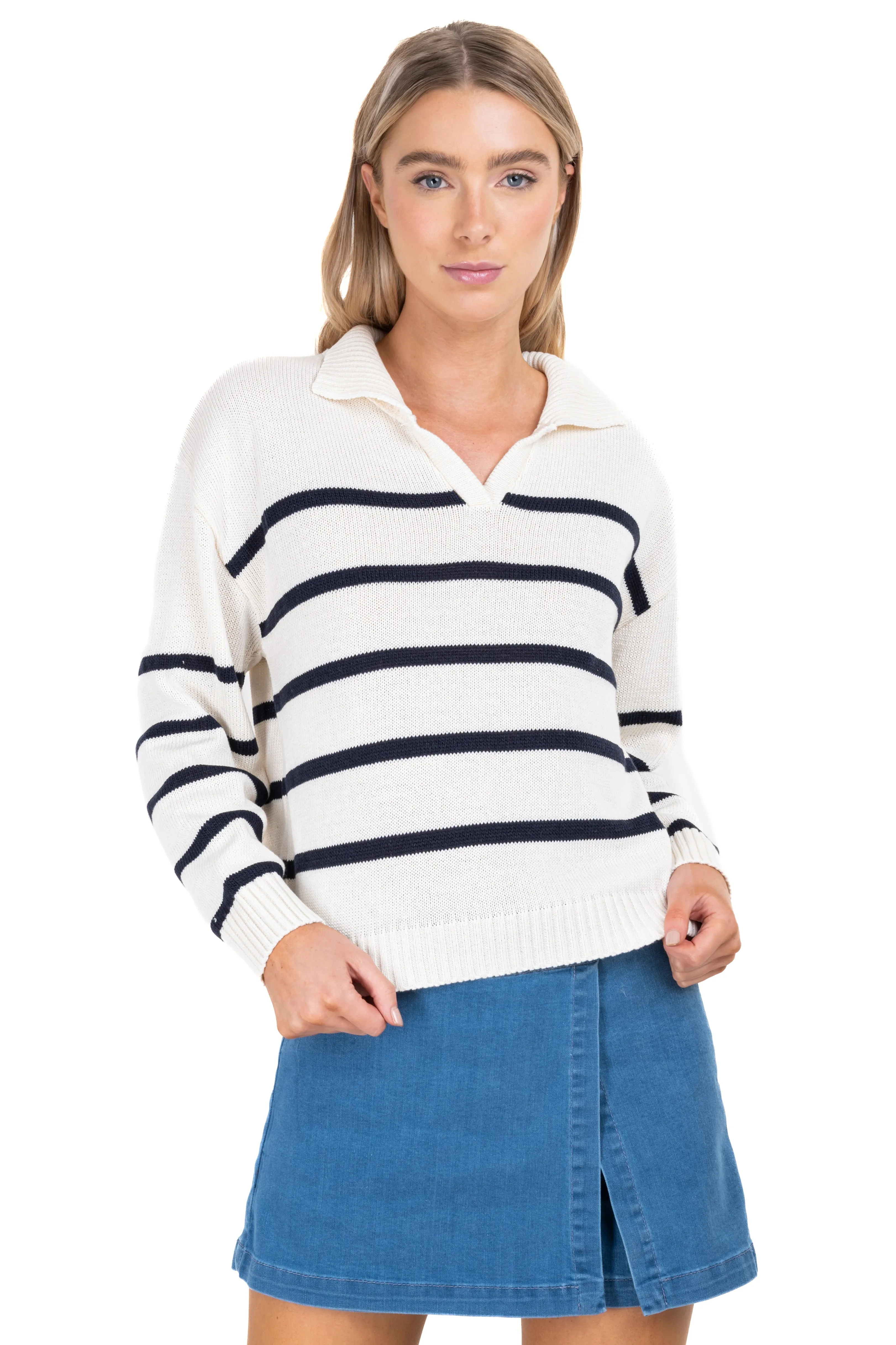 Suéter rayas cuello polo sold by Shasa product image thumbnail 2