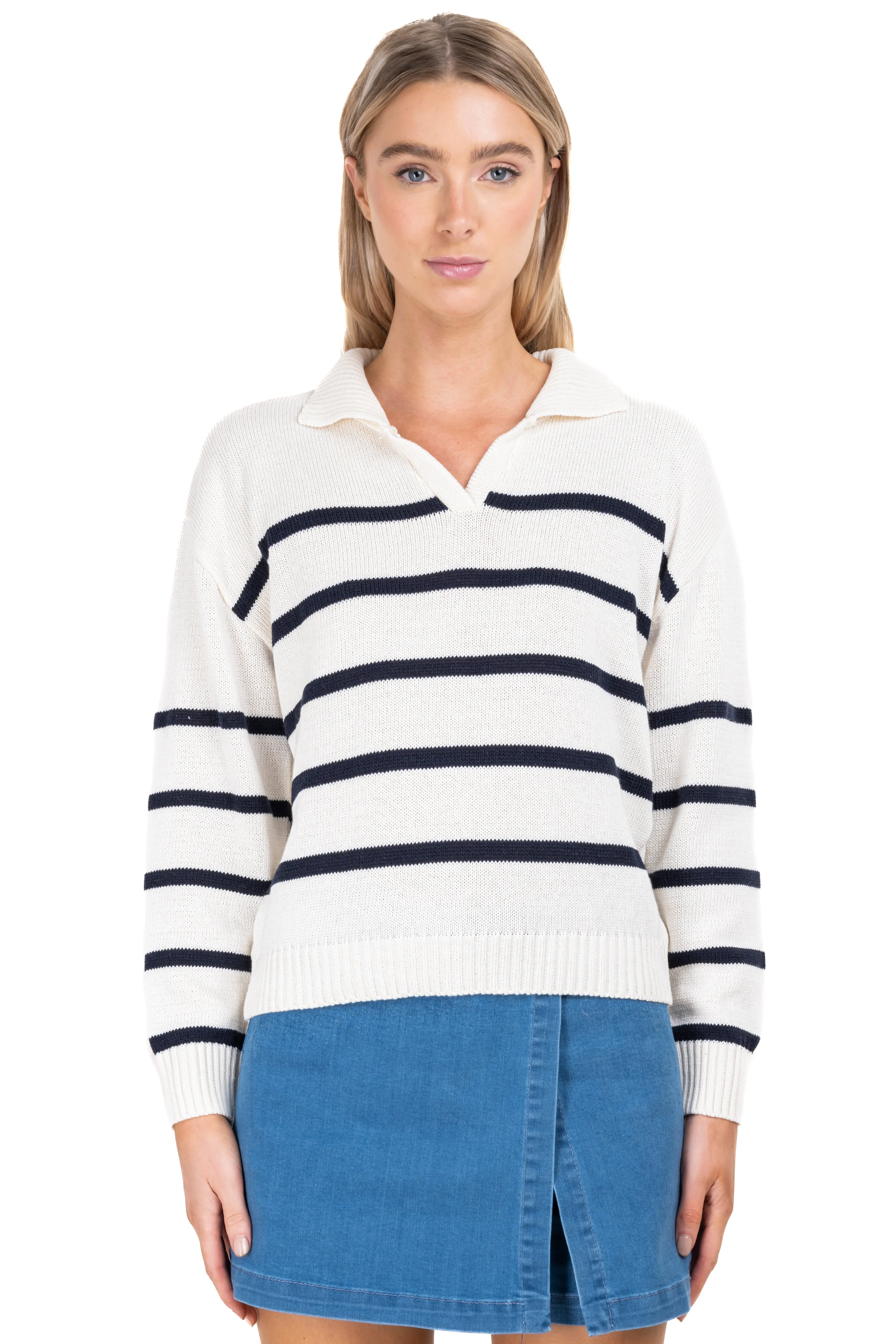 Suéter rayas cuello polo sold by Shasa