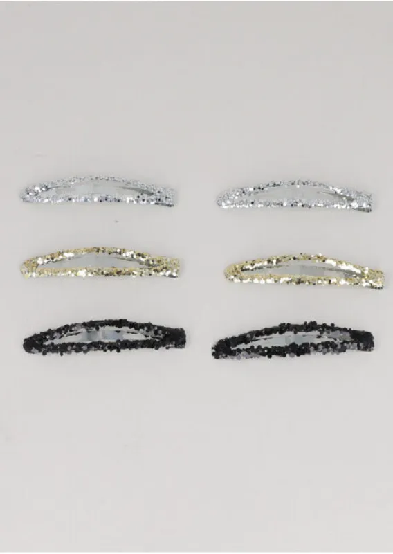 Set 3 Pares Pasadores Glitter sold by Shasa