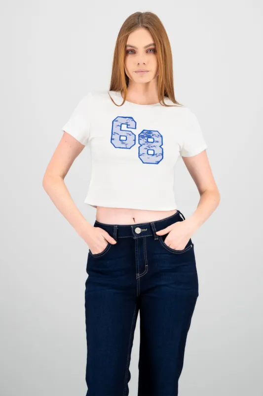 Playera manga corta detalle encaje sold by Shasa