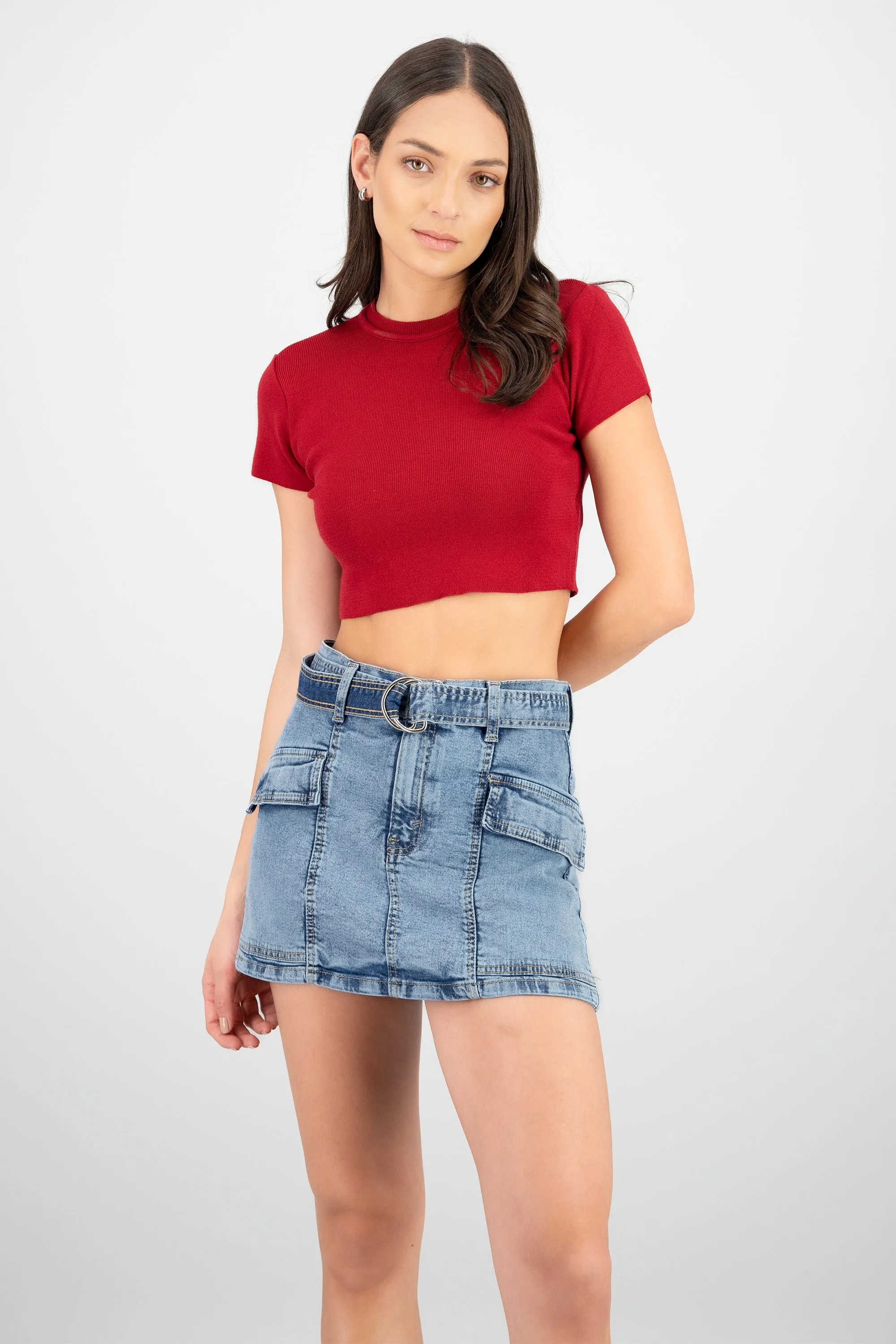 Top crop tejido manga corta sold by Shasa product image thumbnail 2