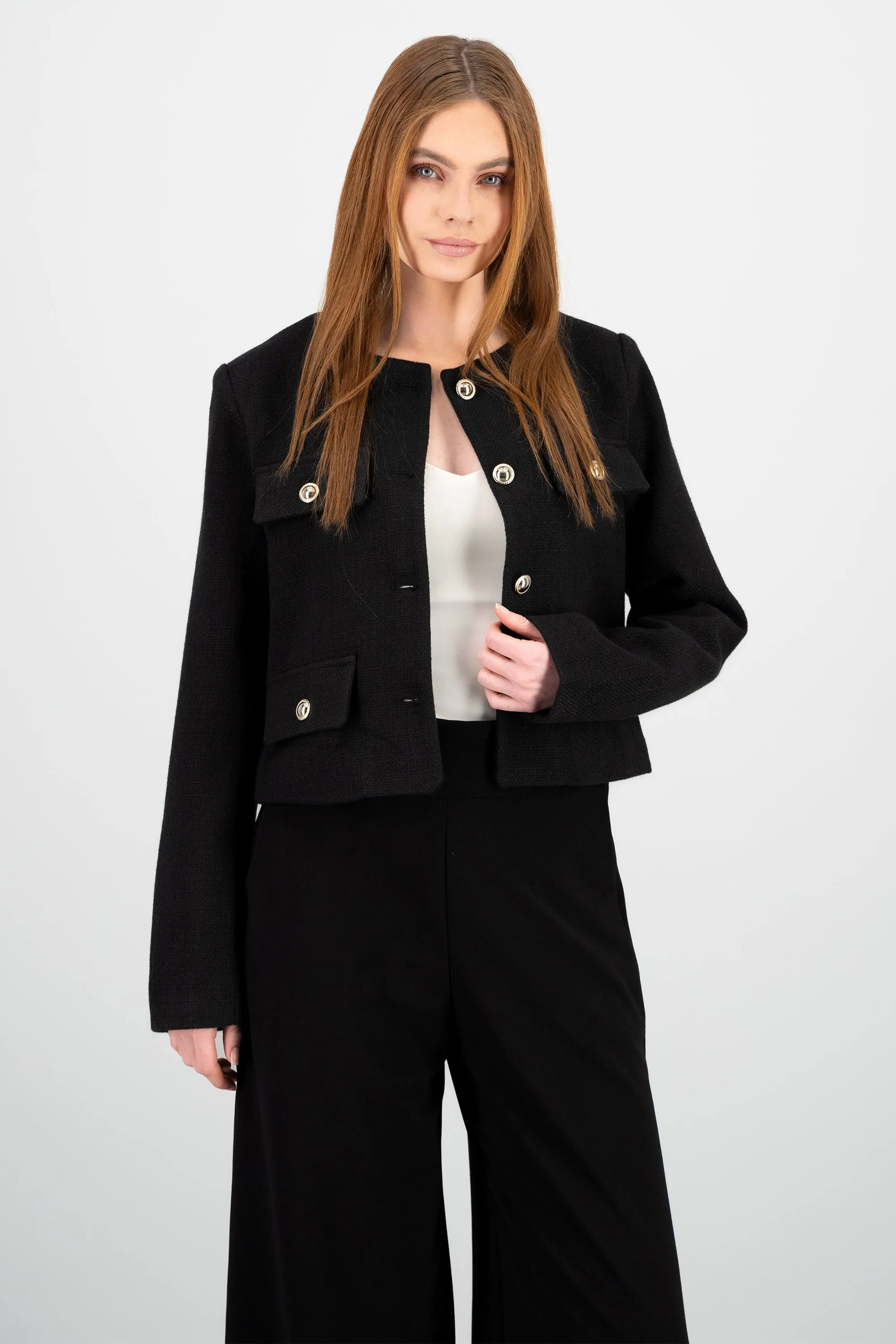 Saco tweed con bolsas y botones Hypsters sold by Shasa