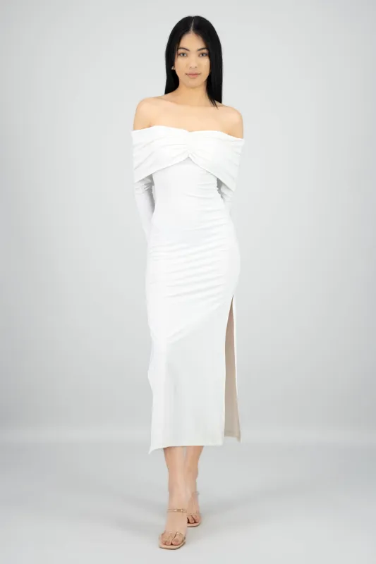 Vestido maxi manga larga sin hombros Hypsters sold by Shasa