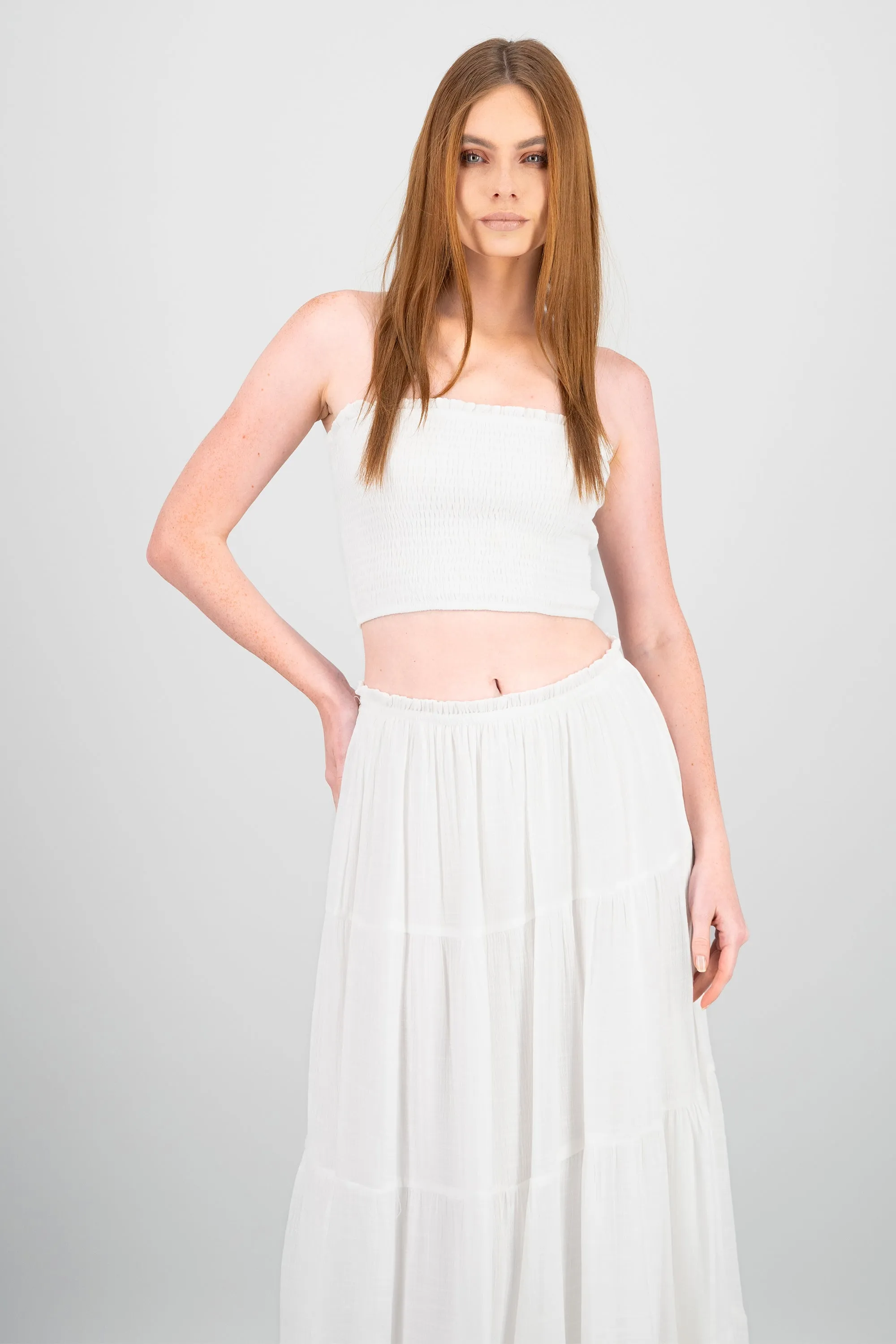 Top corto bandeau smocked sold by Shasa