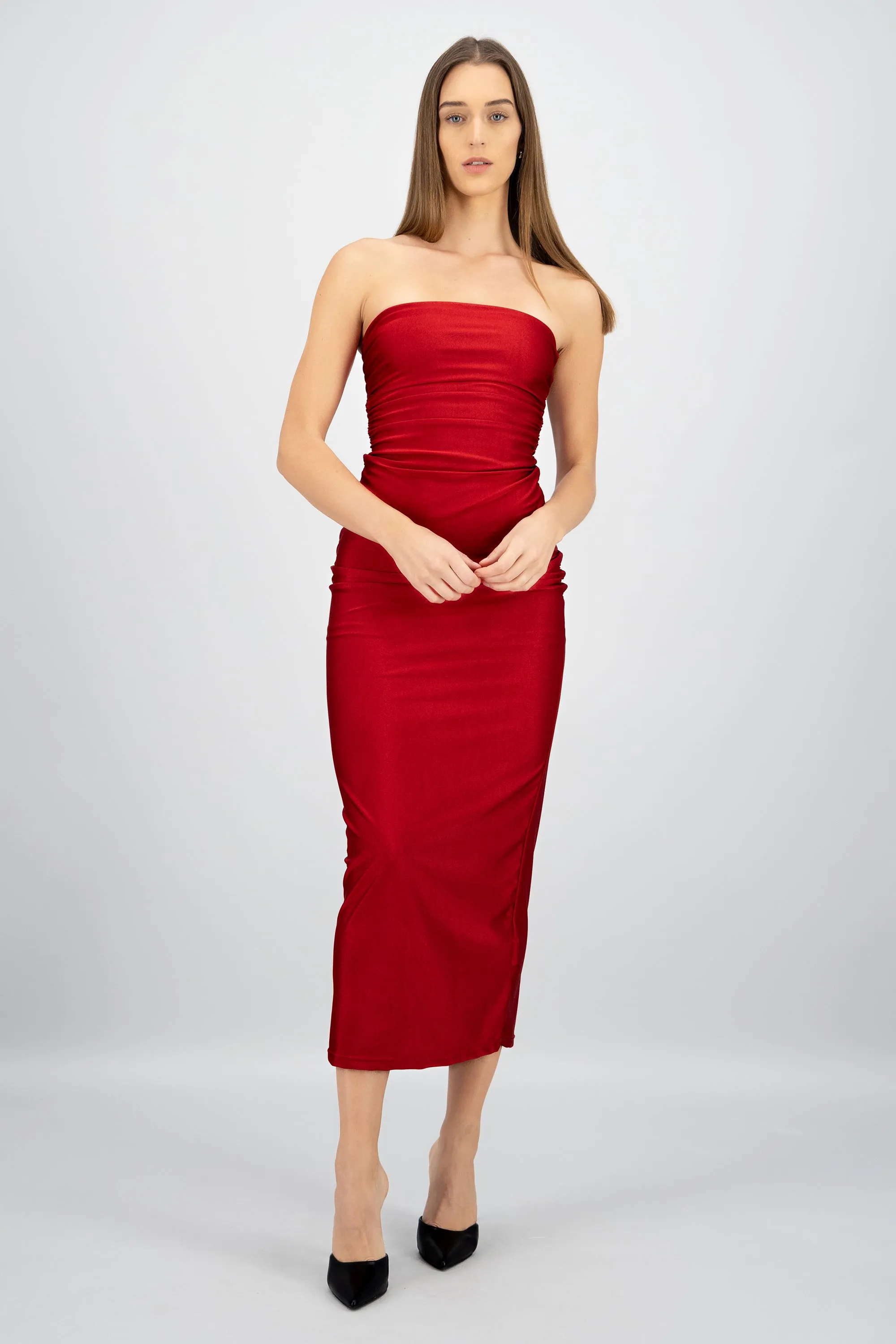 Vestido maxi tubo fruncido sold by Shasa