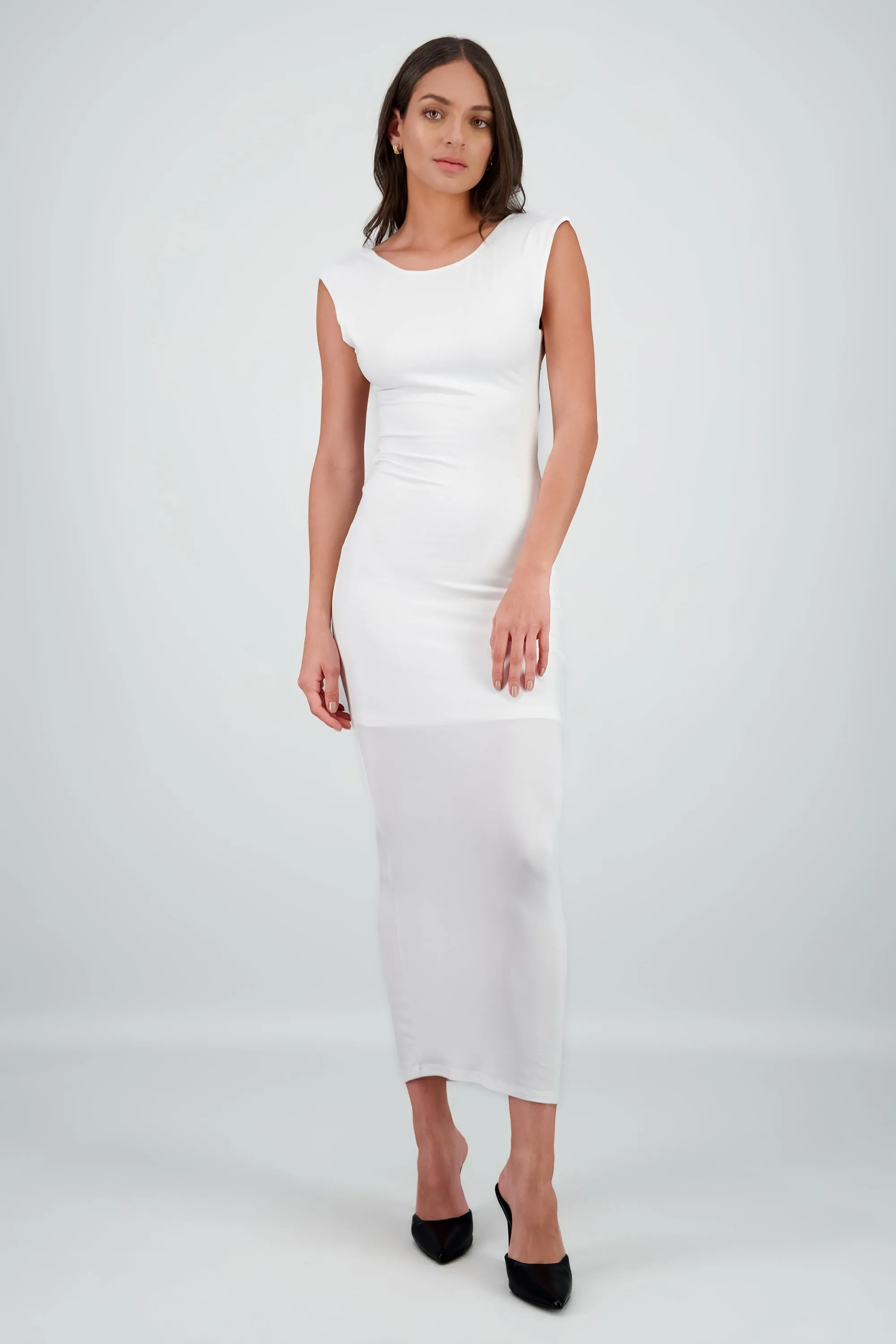 Vestido midi doble tela espal abierta sold by Shasa