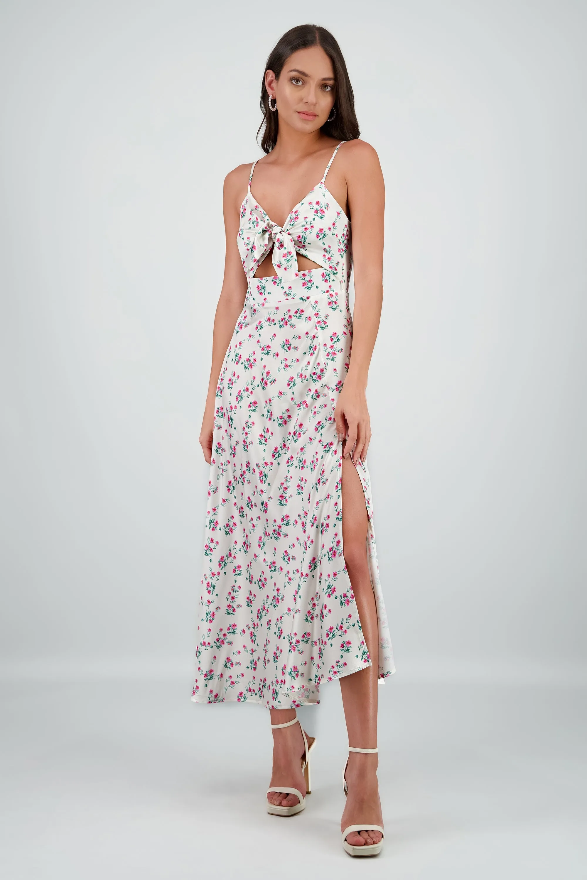 Vestido midi satin flores sold by Shasa product image thumbnail 2