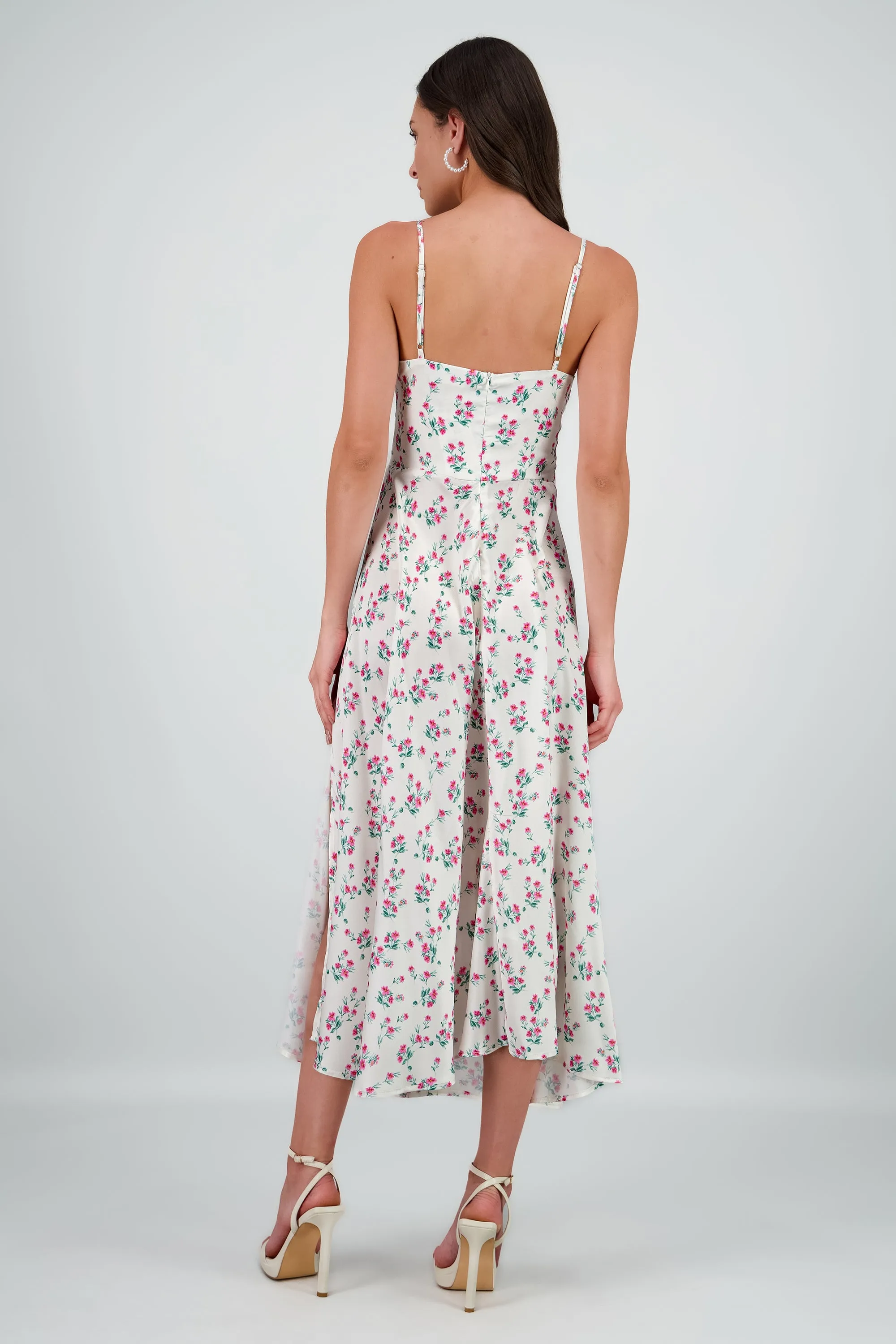 Vestido midi satin flores sold by Shasa product image thumbnail 4