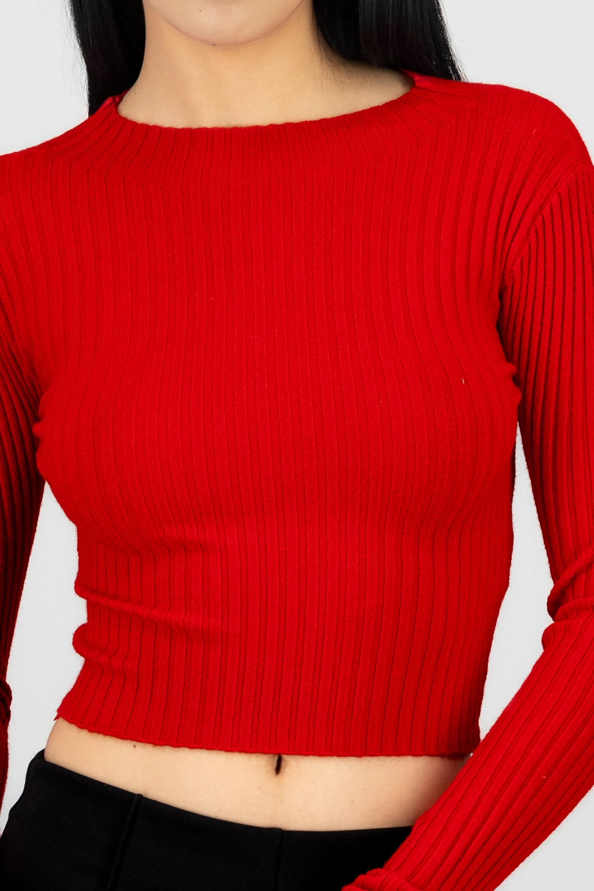 Top manga larga cuello alto acanalado sold by Shasa product image thumbnail 5