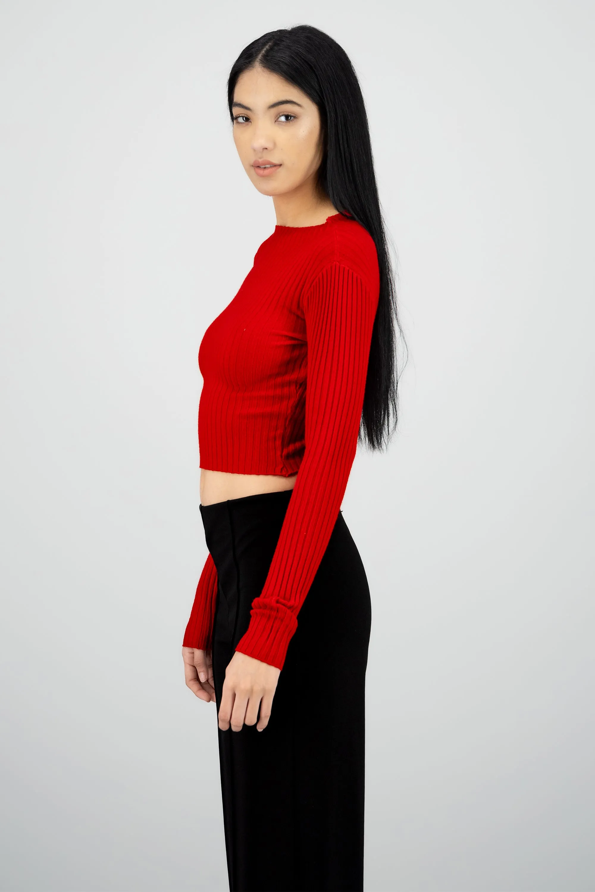 Top manga larga cuello alto acanalado sold by Shasa product image thumbnail 3