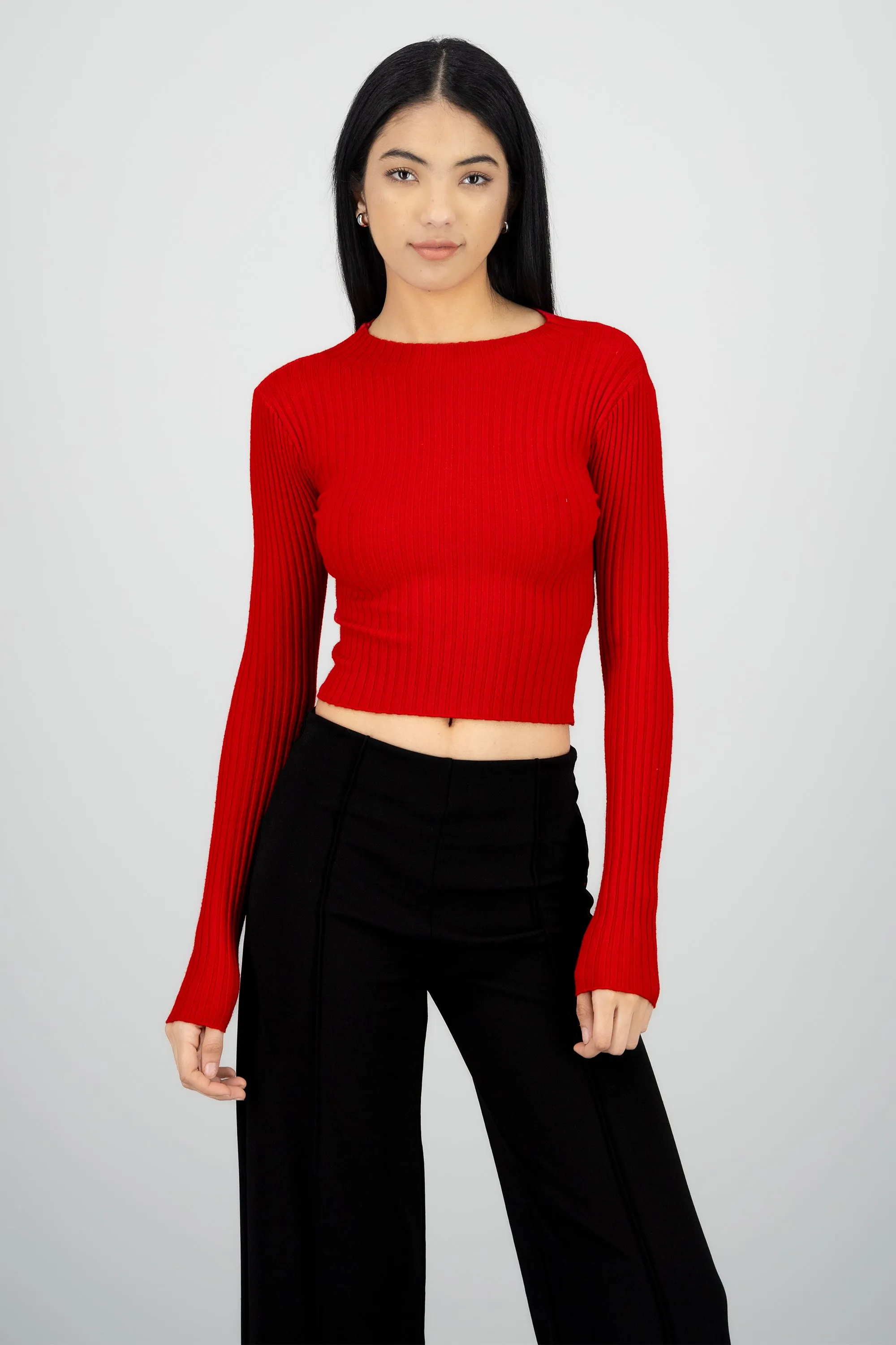 Top manga larga cuello alto acanalado sold by Shasa