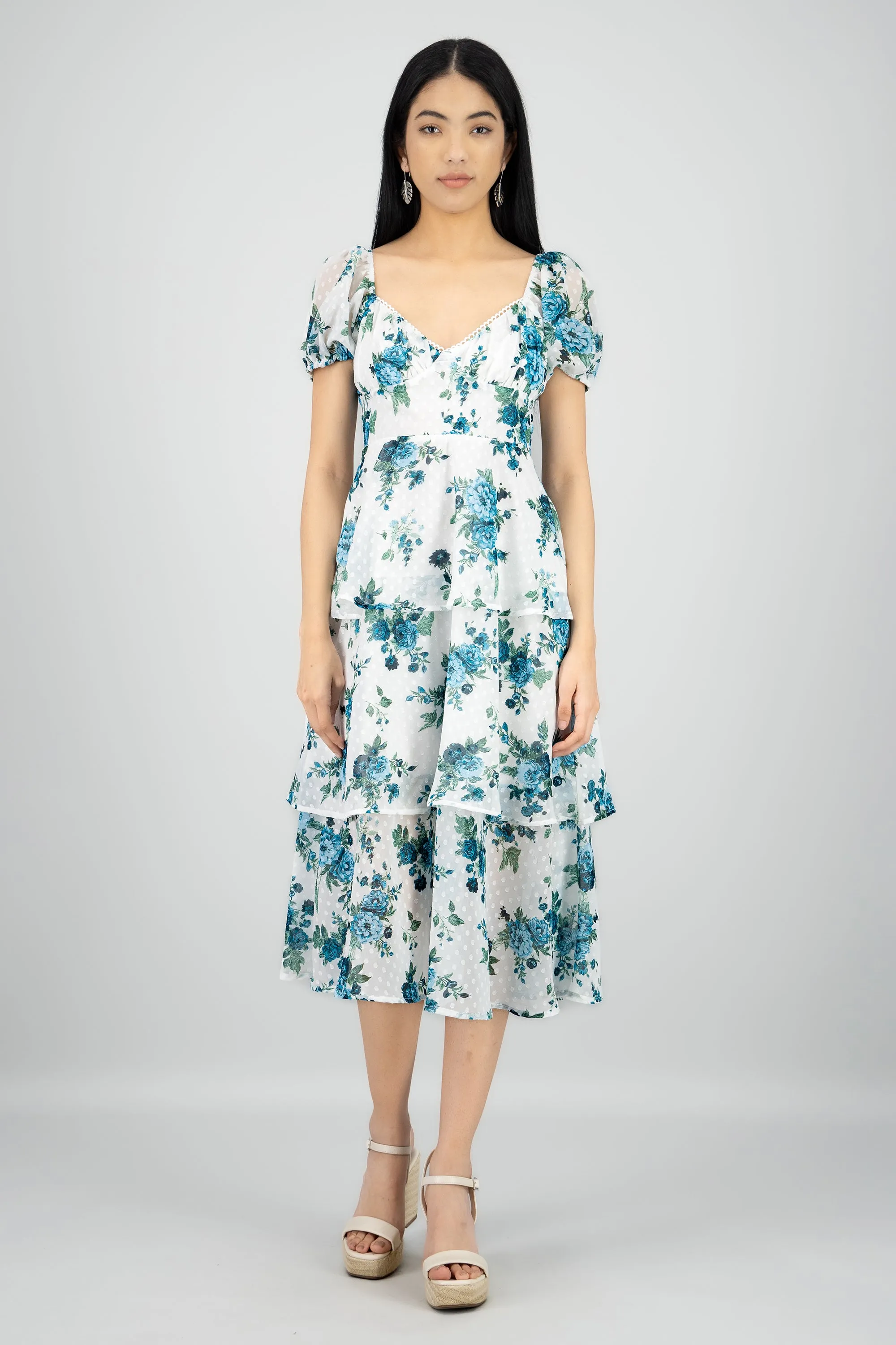 Vestido maxi flores con capas sold by Shasa product image thumbnail 2