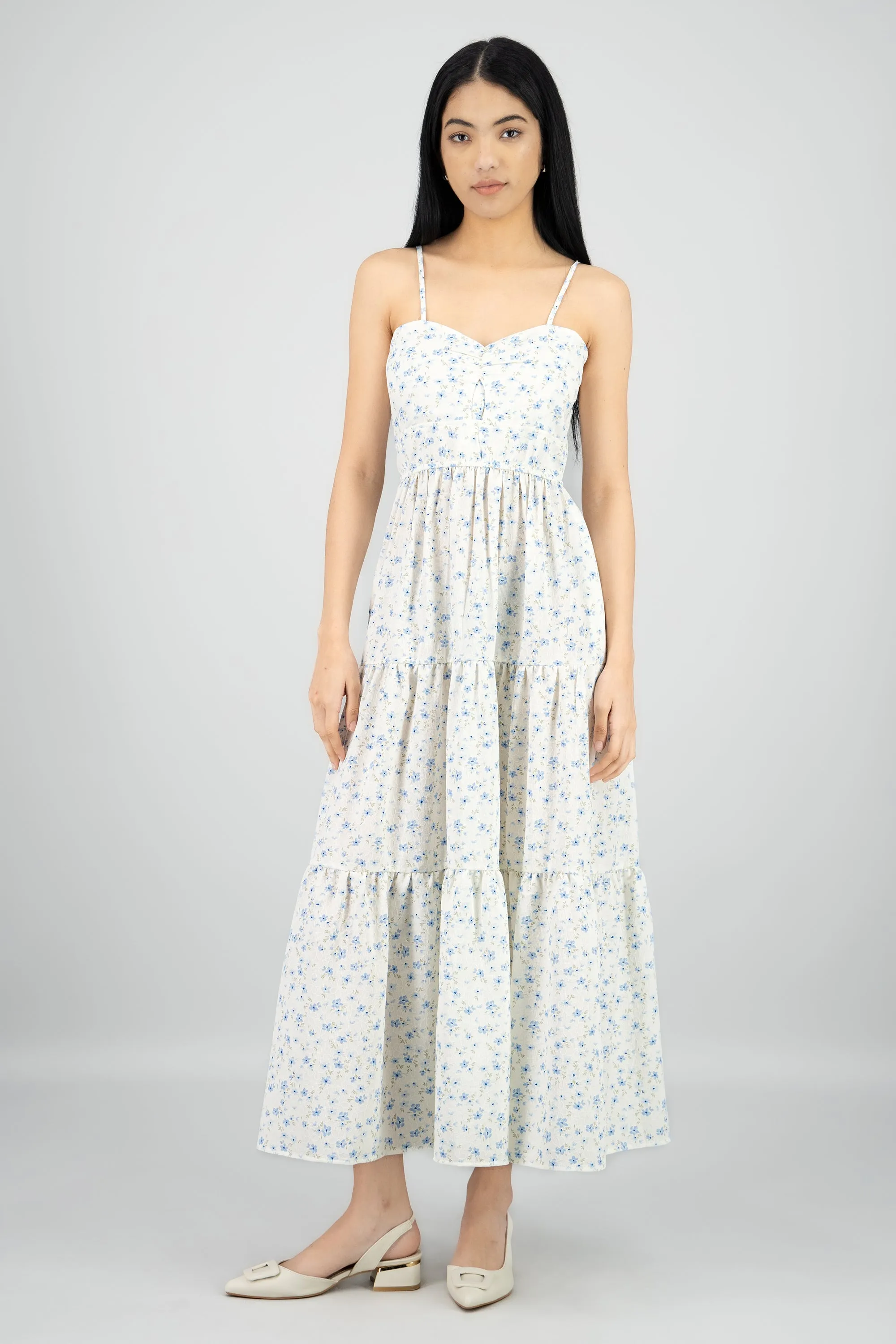 Vestido maxi con nudo textura flores sold by Shasa product image thumbnail 2