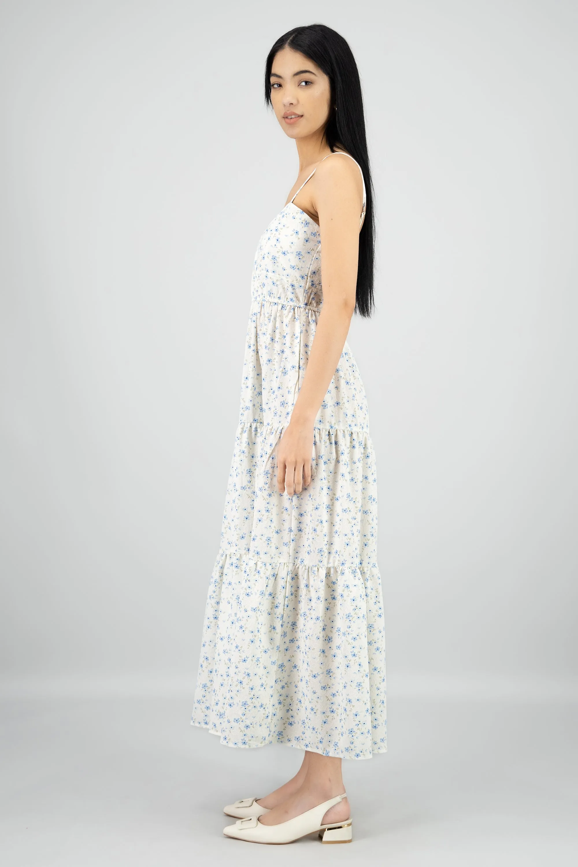Vestido maxi con nudo textura flores sold by Shasa product image thumbnail 3