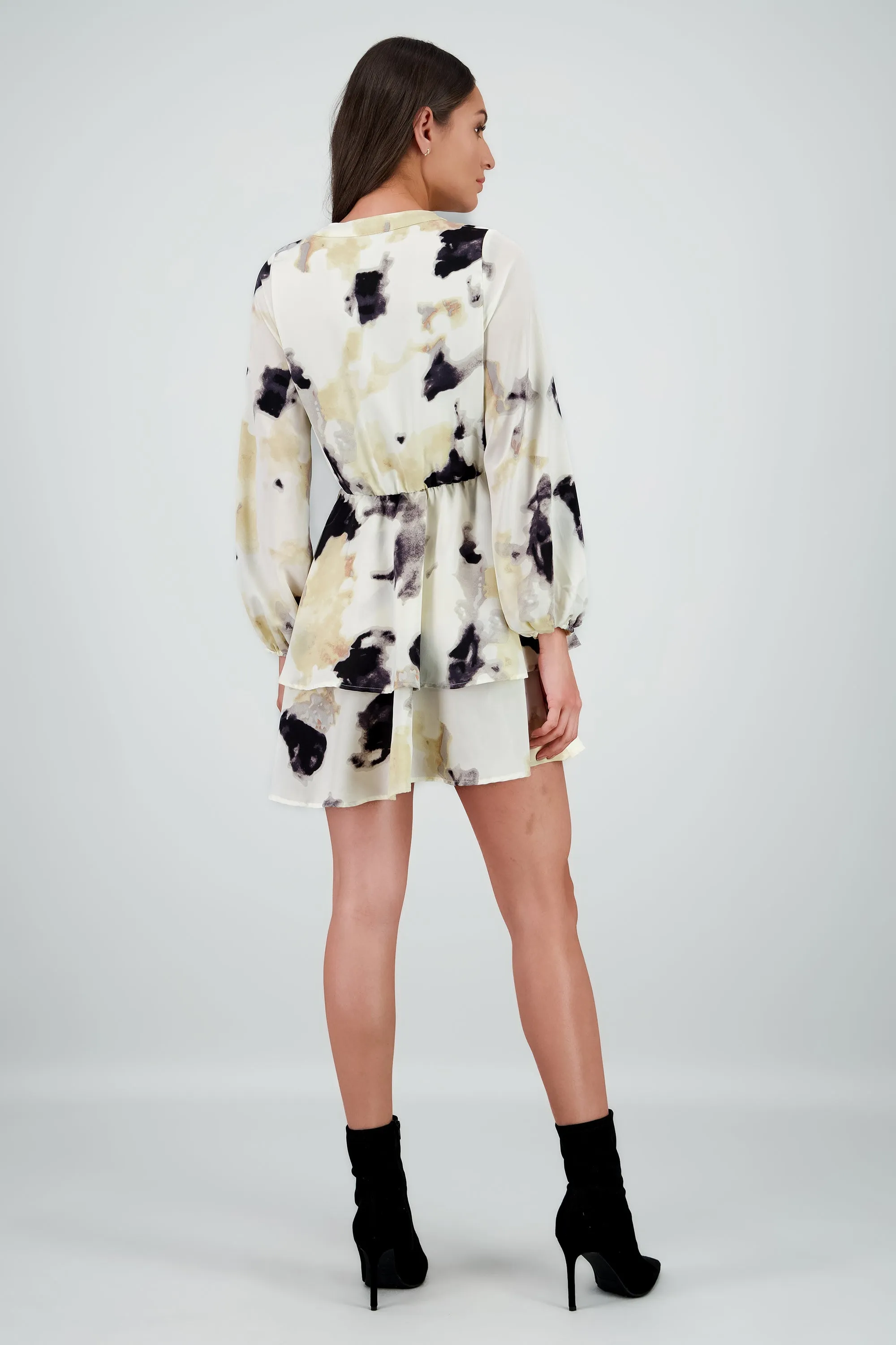 Vestido mini manga larga estampado manchas Hyp sold by Shasa product image thumbnail 4