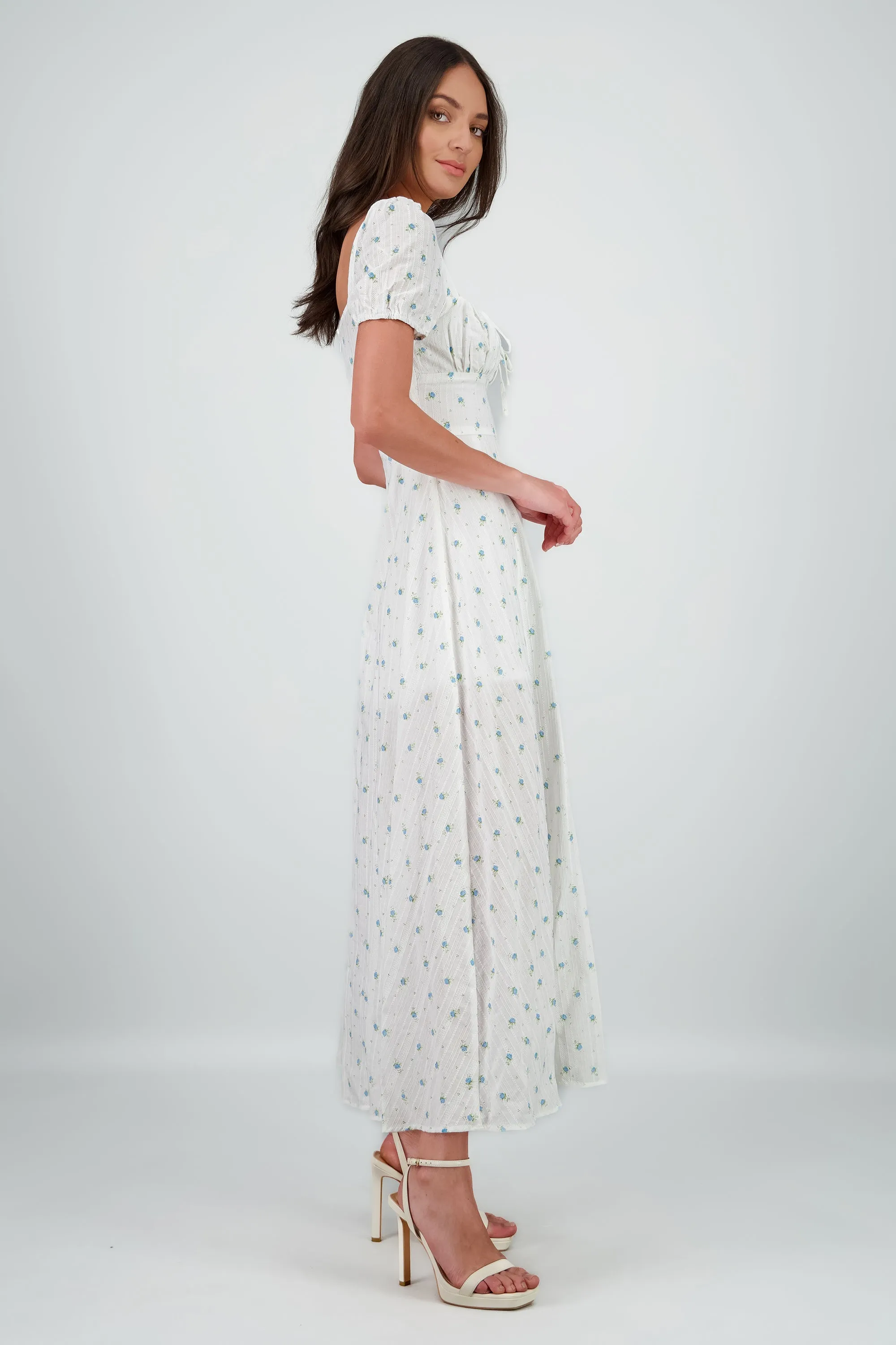 Vestido maxi flores con lineas bordadas sold by Shasa product image thumbnail 3