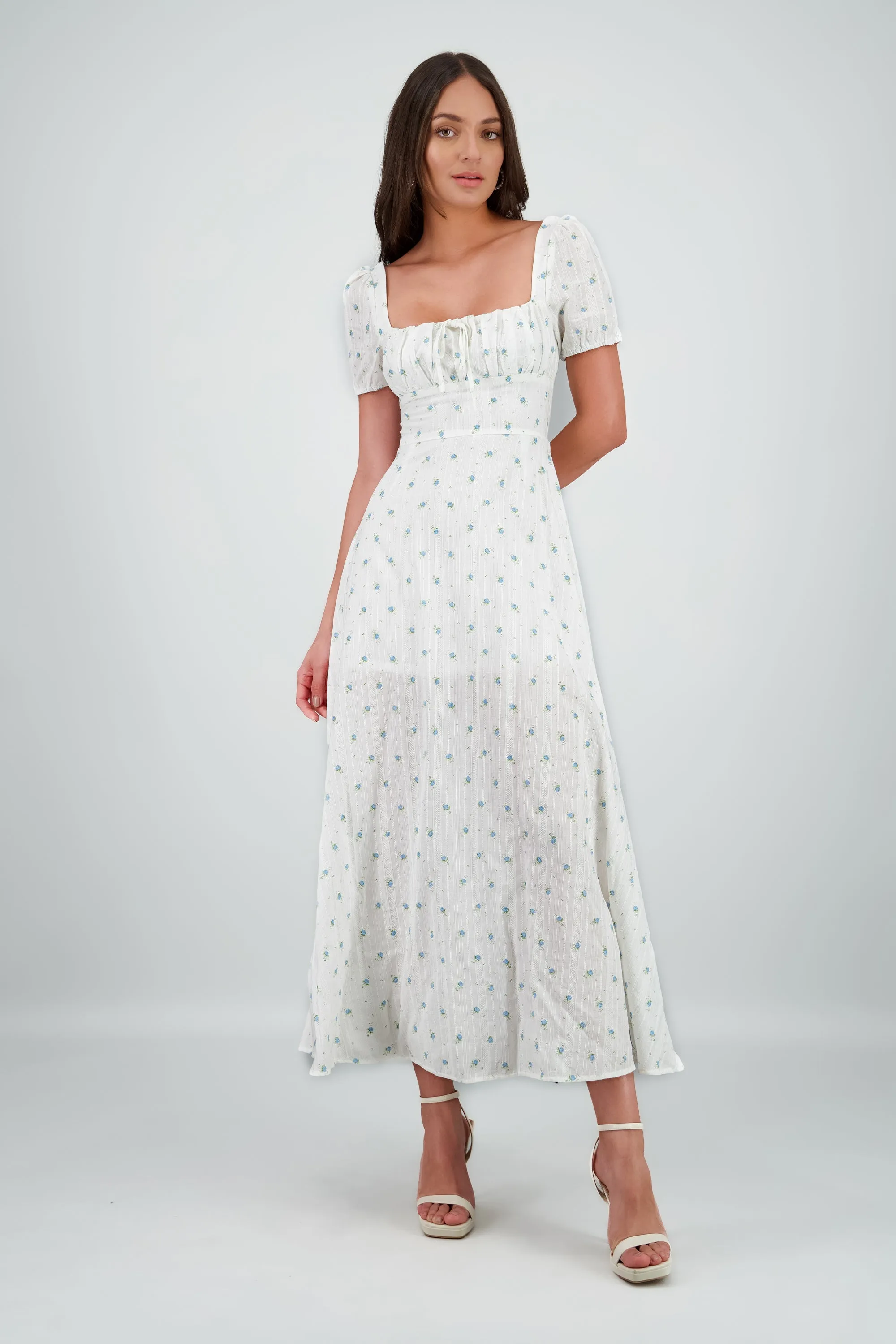 Vestido maxi flores con lineas bordadas sold by Shasa product image thumbnail 2