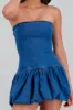Vestido bandeau denim terminado globo sold by Shasa