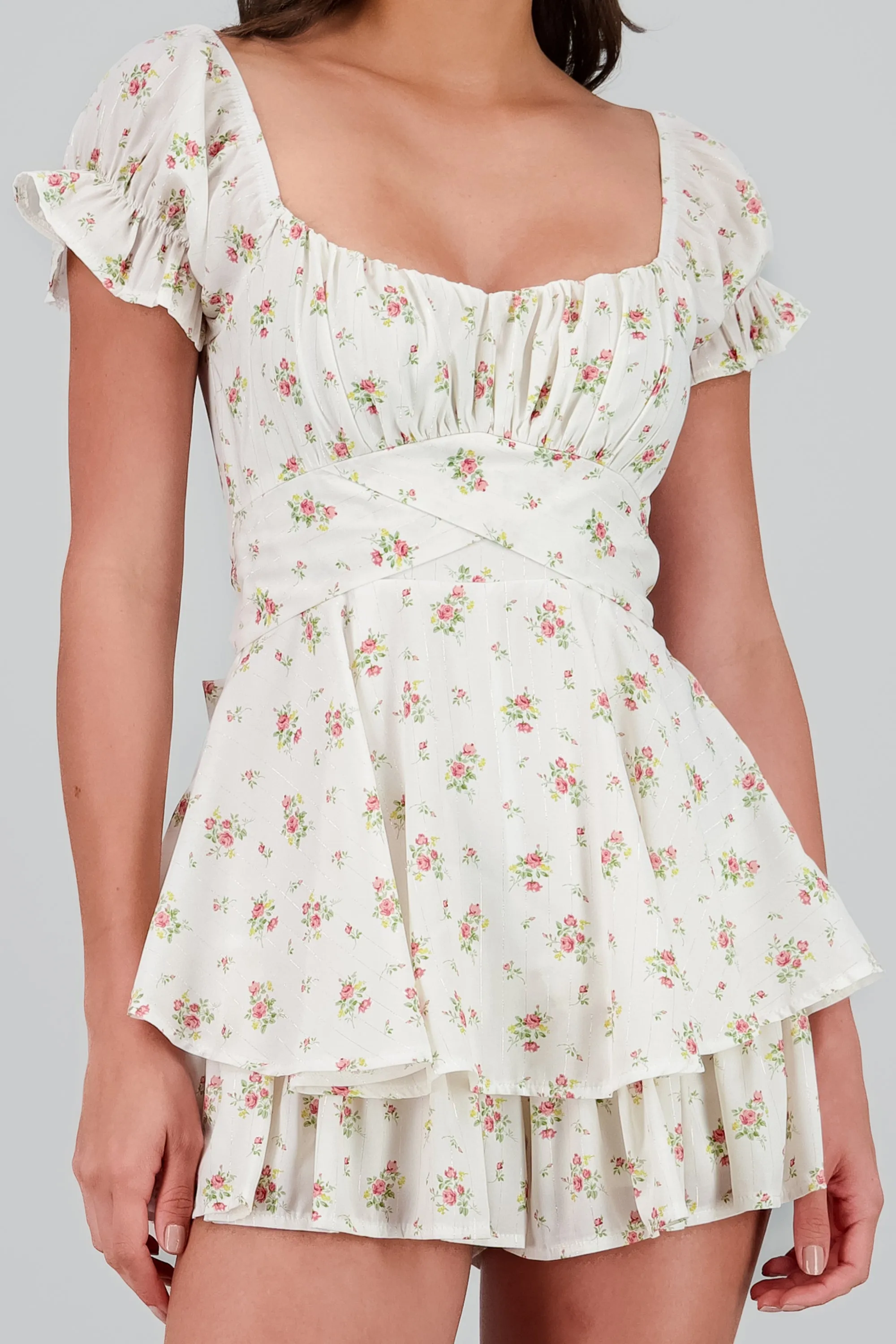 Romper olanes flores con rayas lurex sold by Shasa product image thumbnail 5