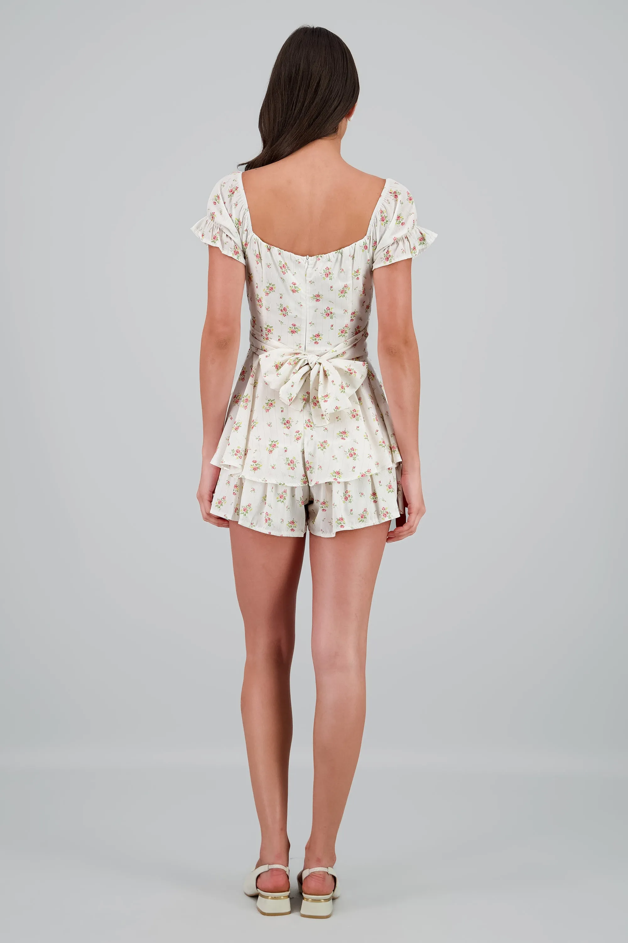 Romper olanes flores con rayas lurex sold by Shasa product image thumbnail 4
