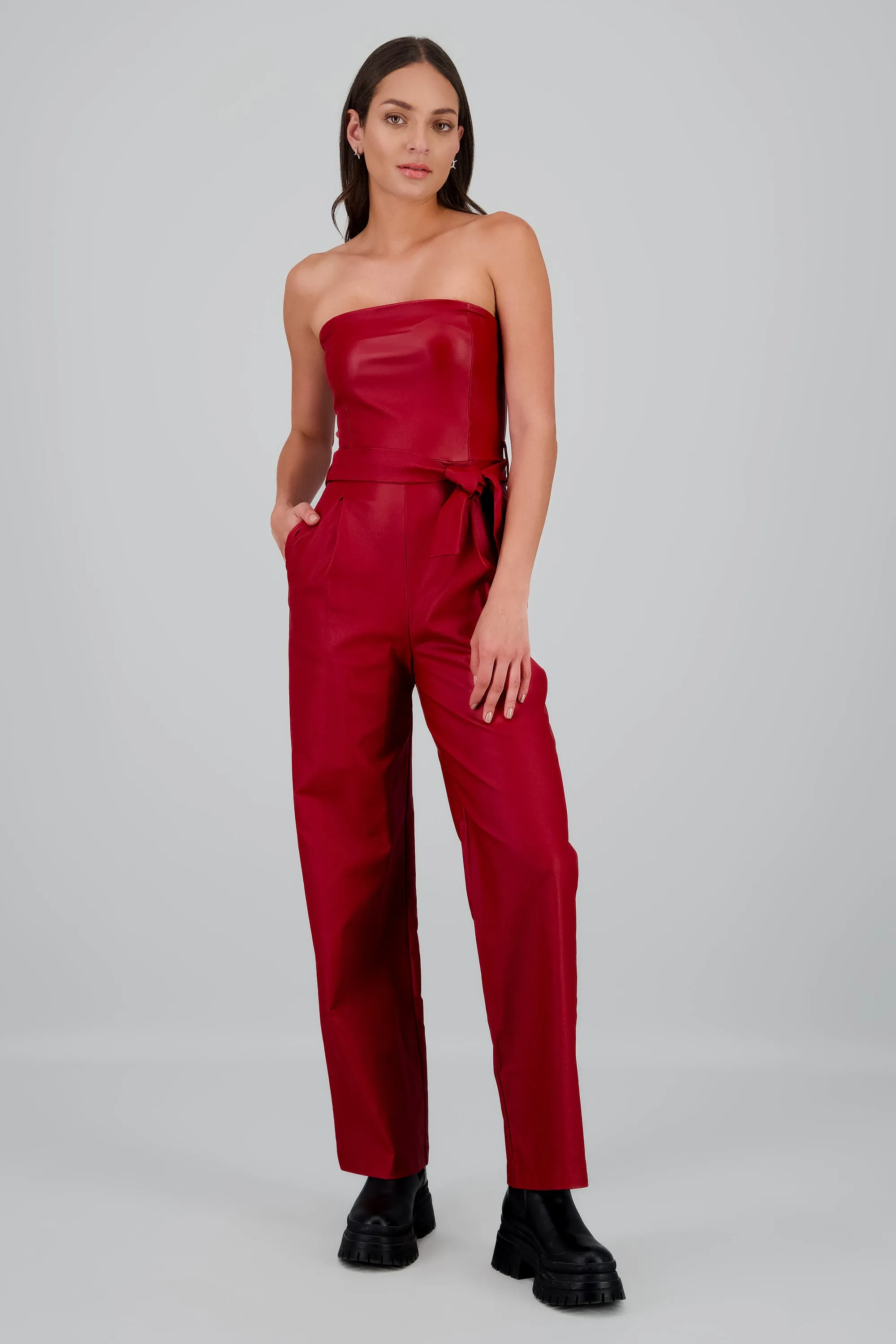 Jumpsuit pu strapples sold by Shasa