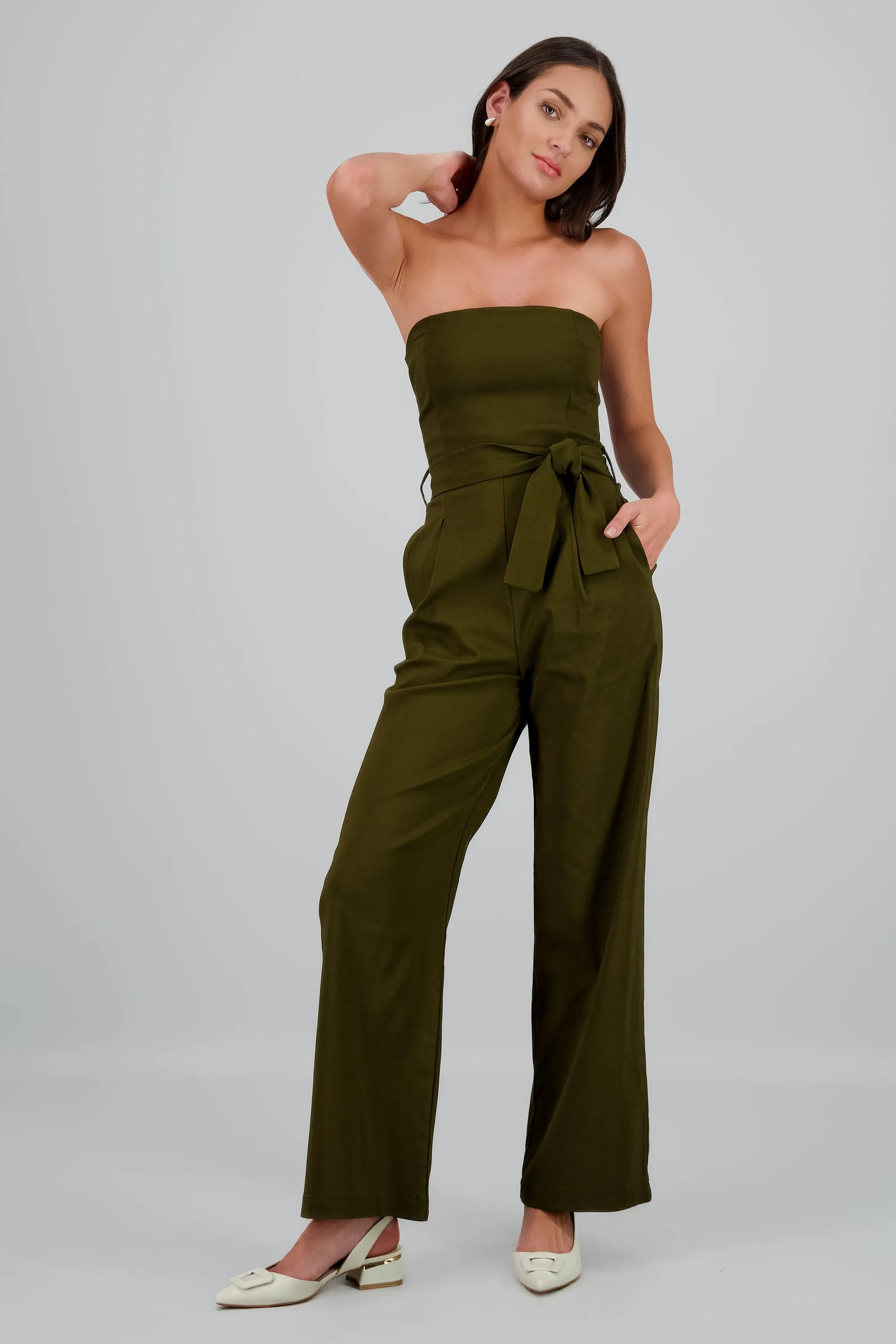 Jumpsuit strapless detalle cinturon sold by Shasa product image thumbnail 2