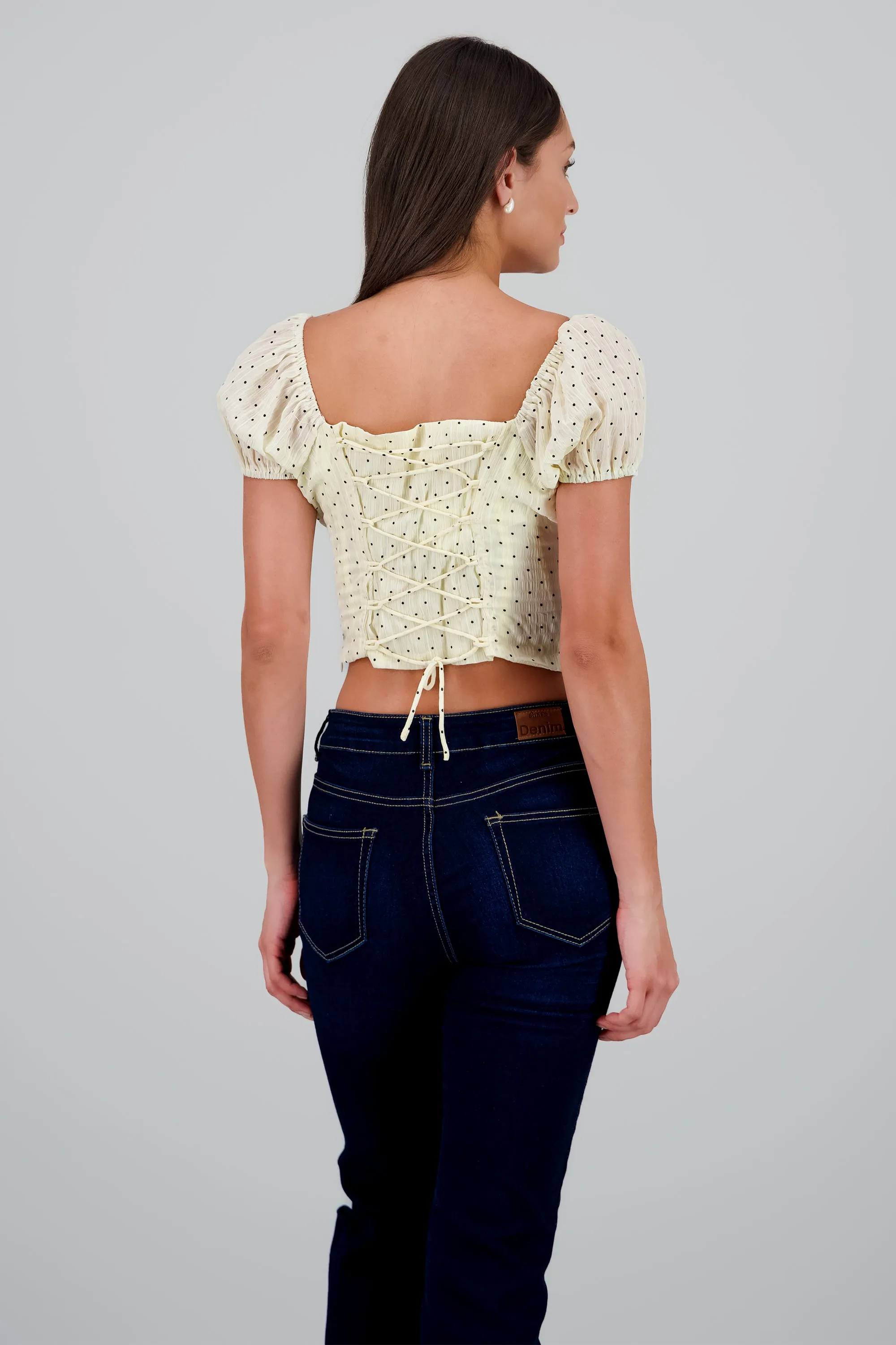Blusa con mini polkas con lace up en la espala sold by Shasa product image thumbnail 4