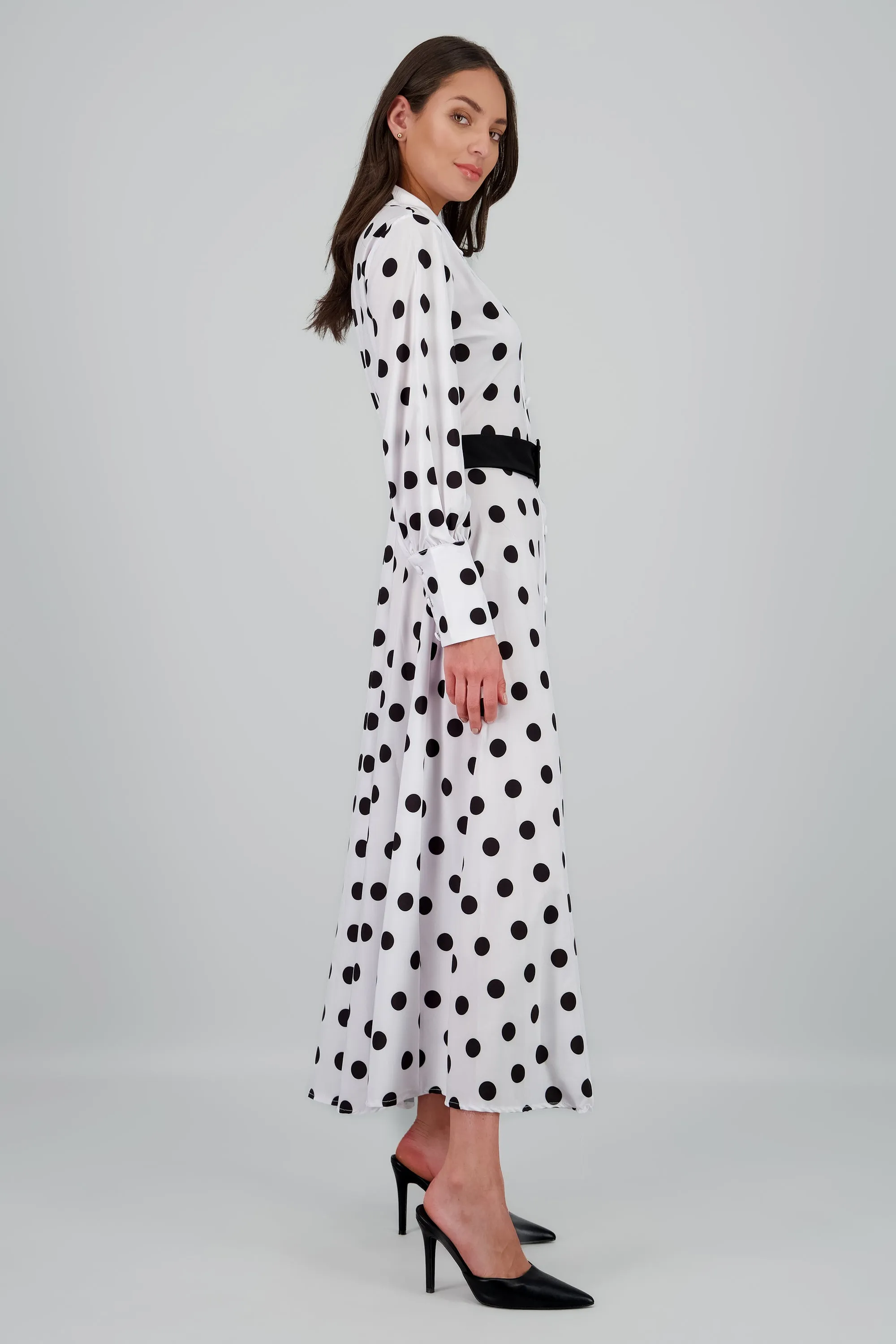 Maxi vestido estampado polkas cinturon sold by Shasa product image thumbnail 3