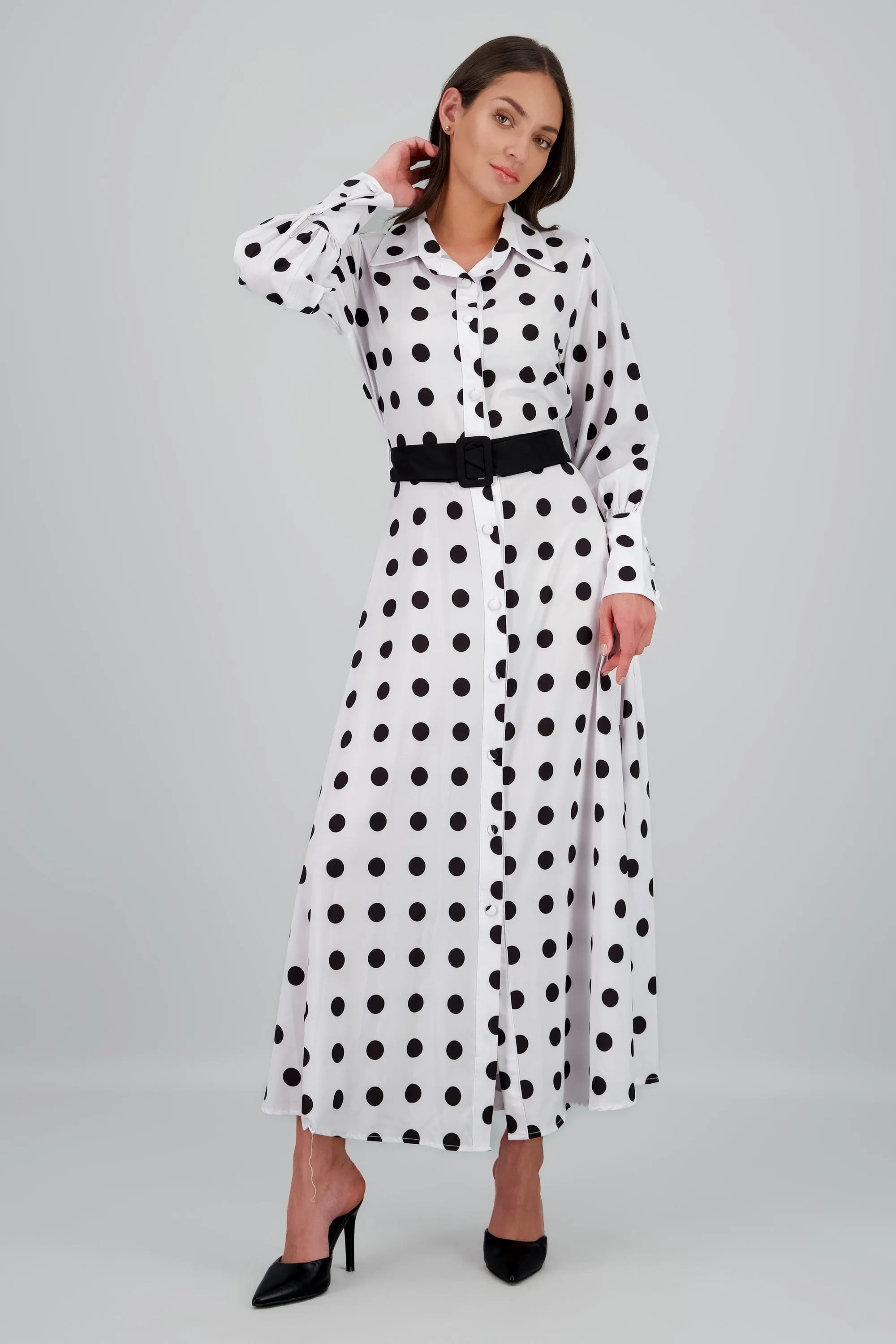 Maxi vestido estampado polkas cinturon sold by Shasa product image thumbnail 2