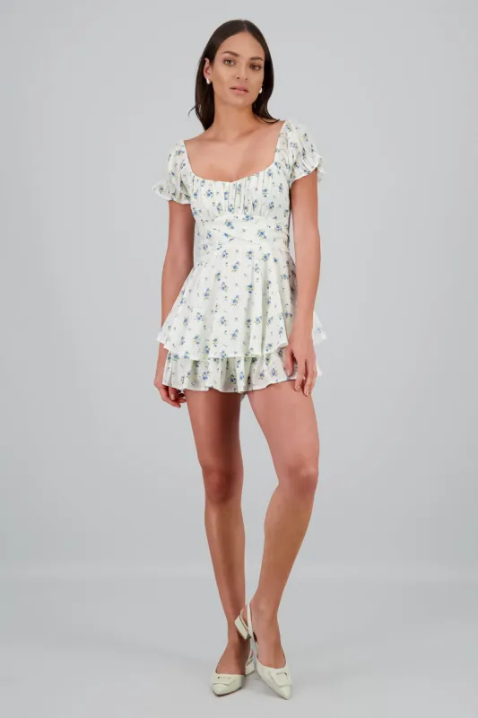 Romper olanes flores con rayas lurex sold by Shasa